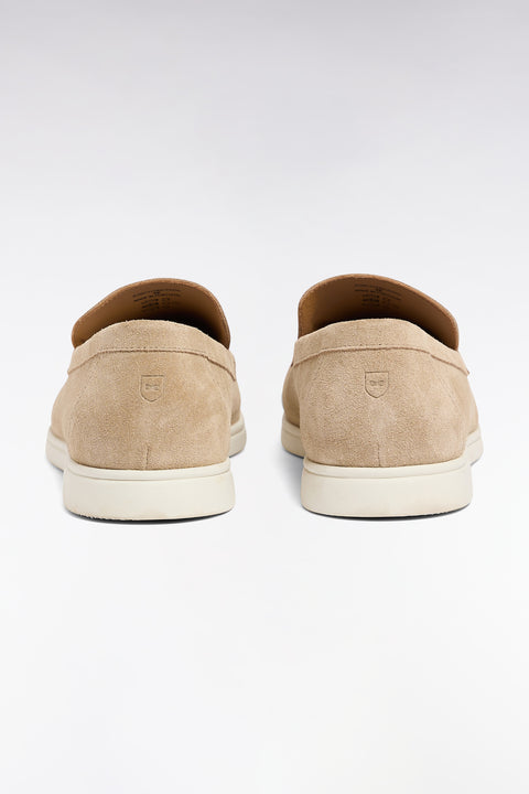 Mocassins en croûte de cuir suédé beige - Image 3