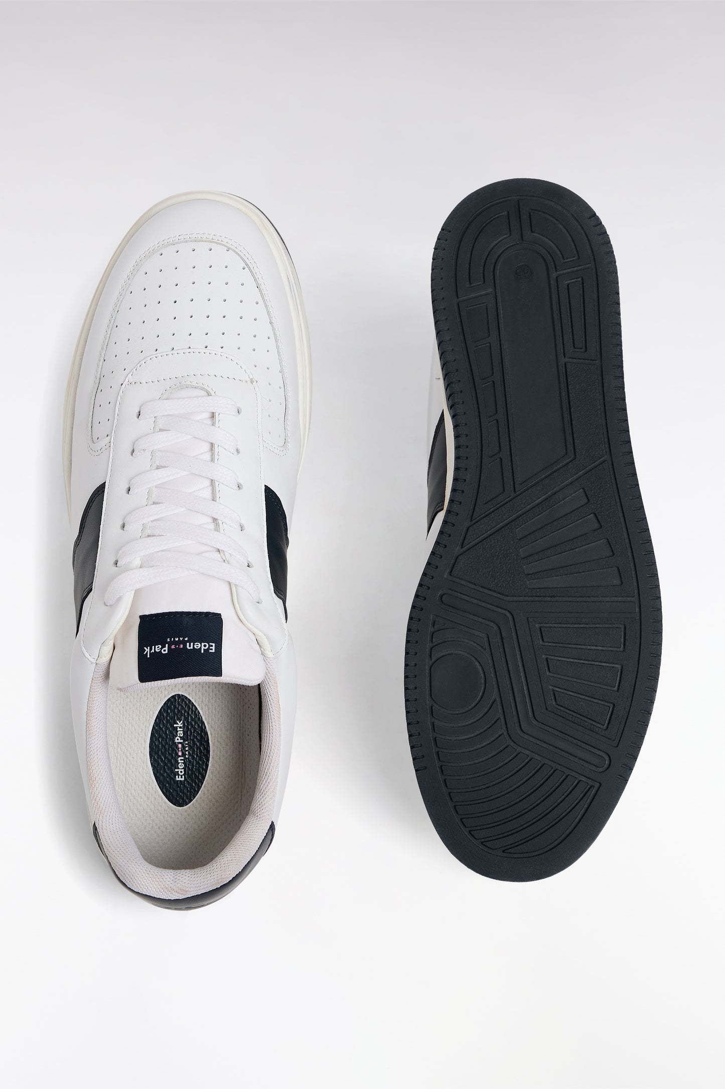 Sneakers en cuir bicolores