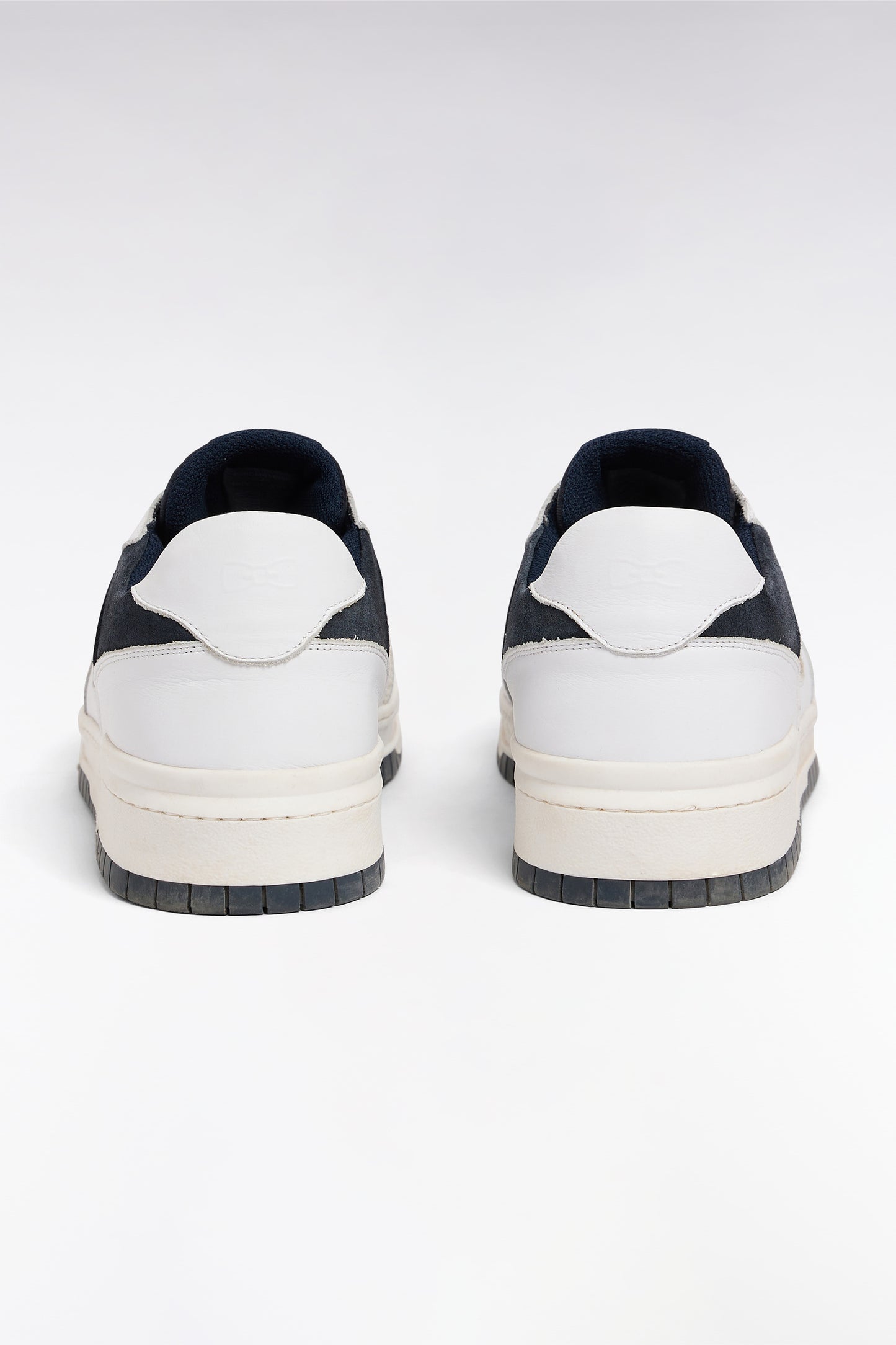 Sneakers tricolores en cuir marine