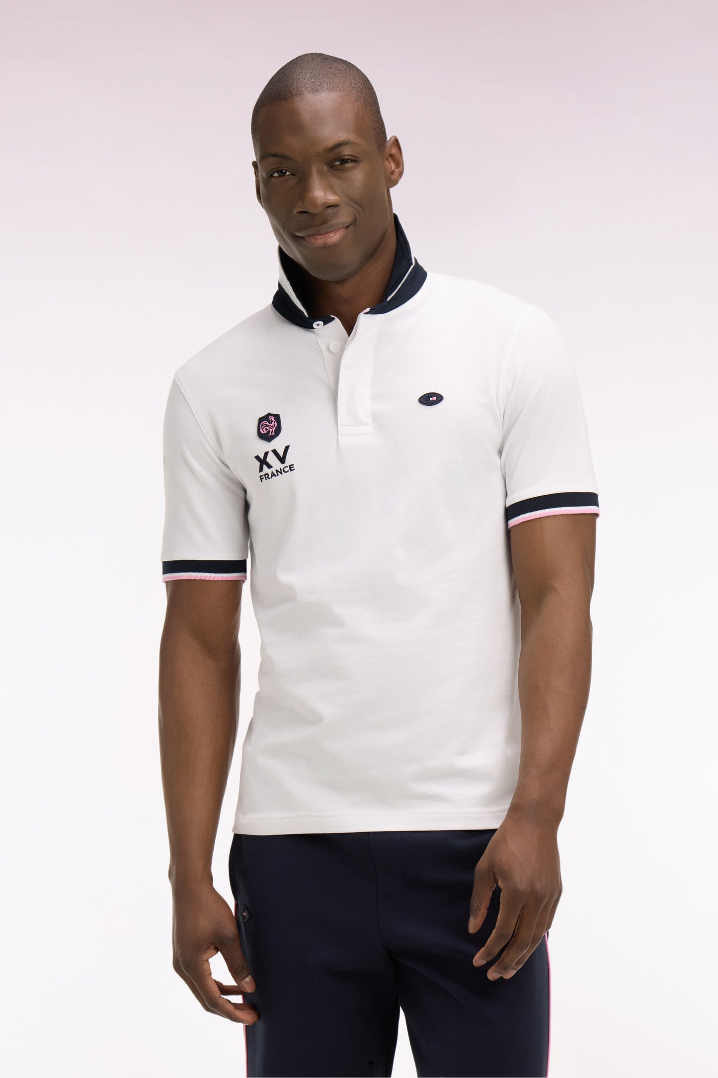 XV de France short-sleeved jersey in white cotton, regular fit