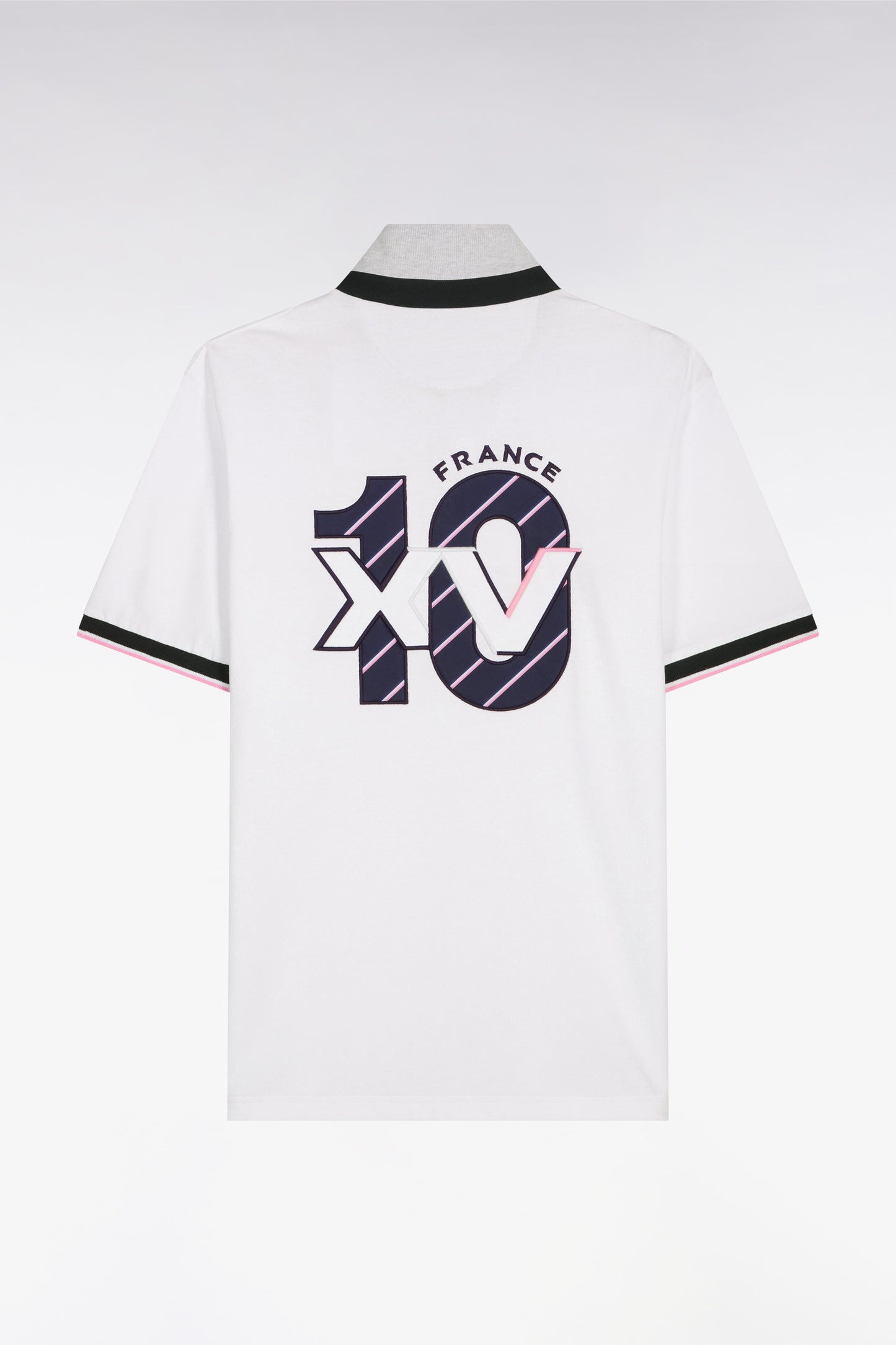 XV de France short-sleeved jersey in white cotton, regular fit