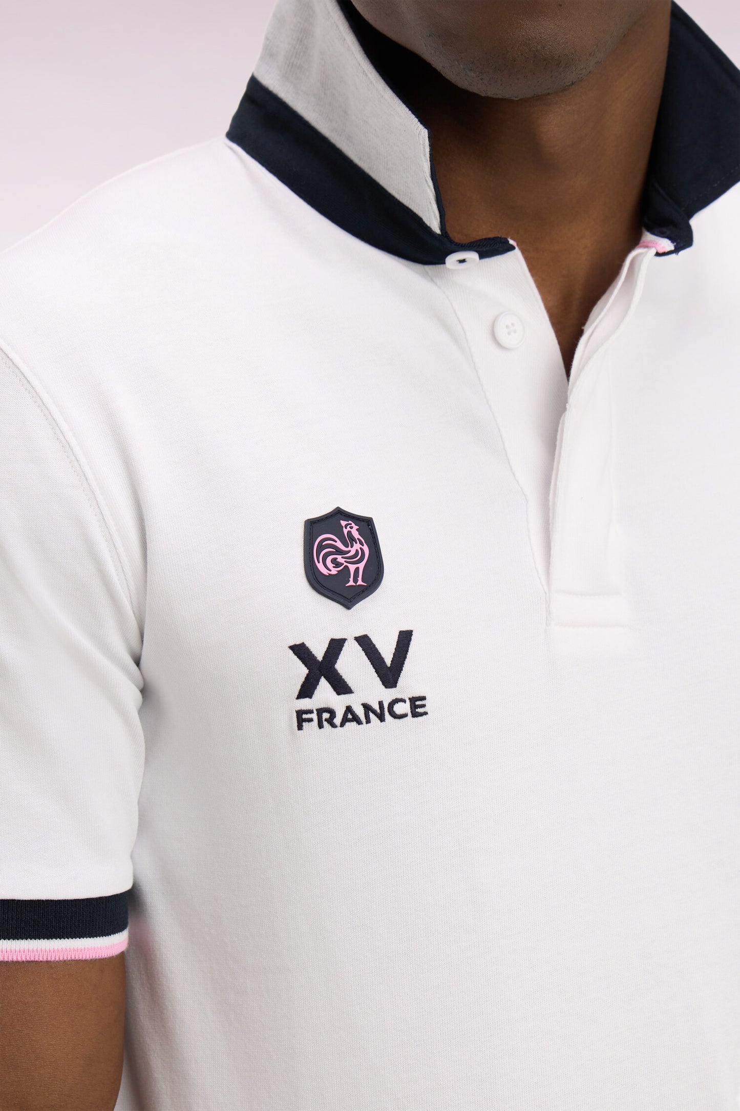 XV de France short-sleeved jersey in white cotton, regular fit