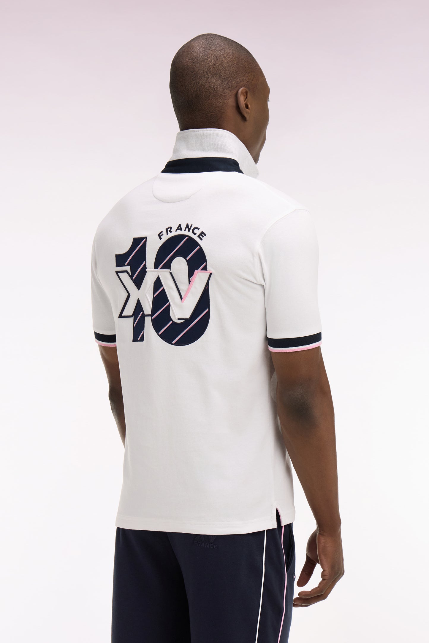 XV de France short-sleeved jersey in white cotton, regular fit
