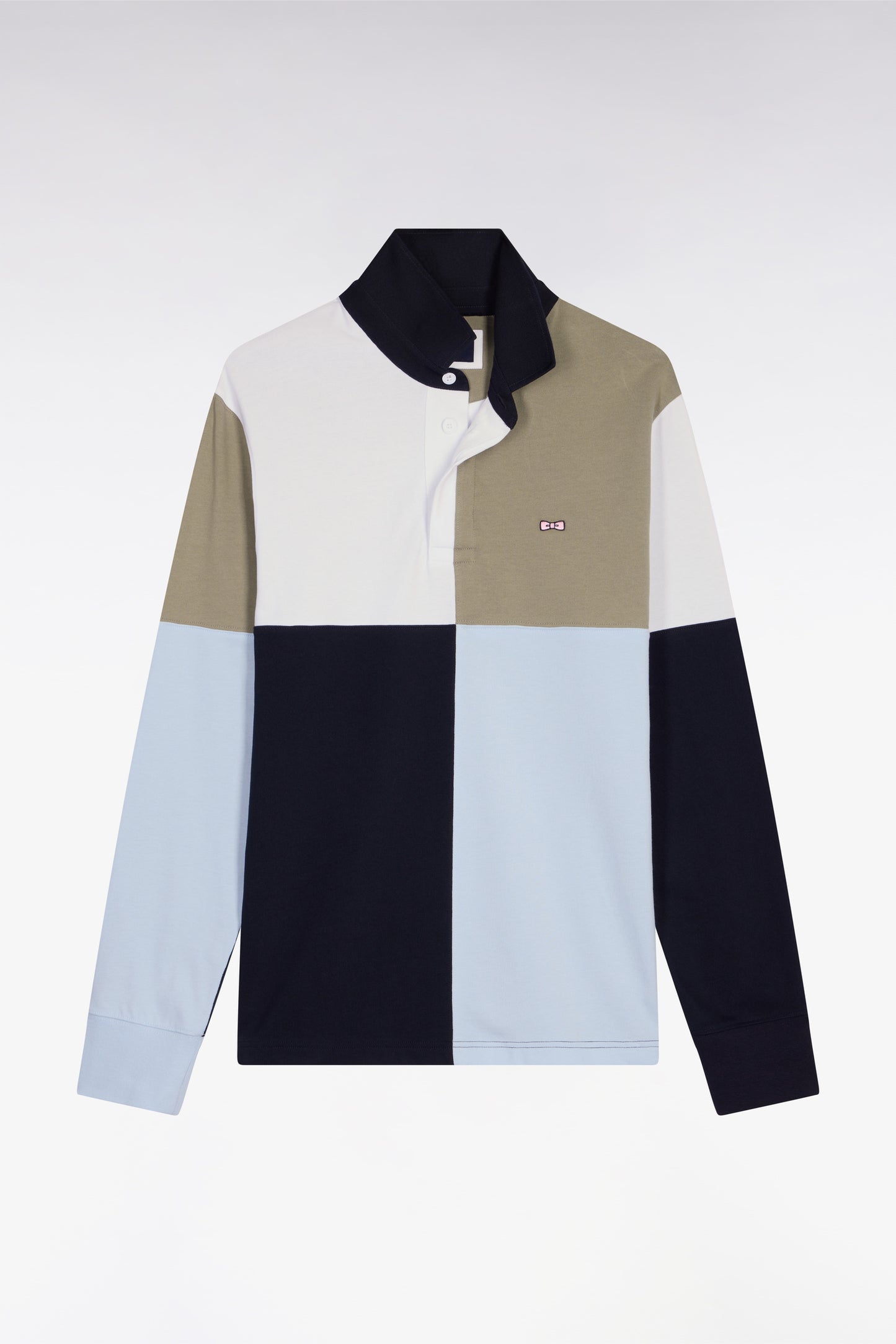 Long-sleeve jersey in sky cotton crossover