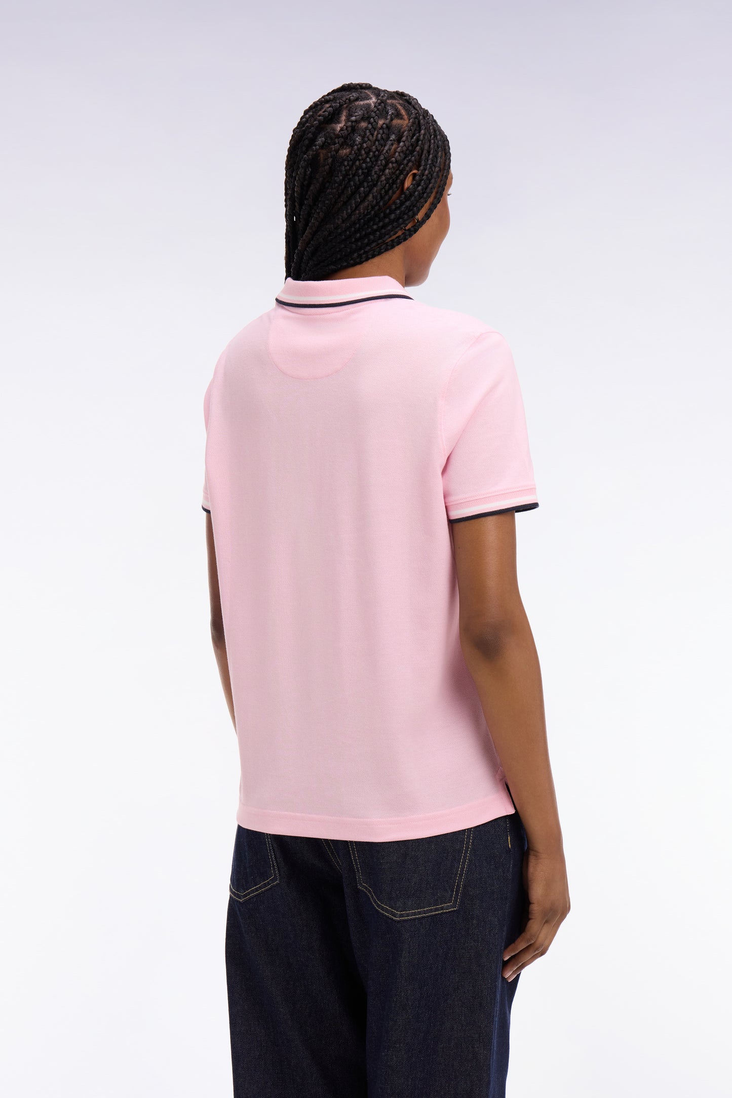 Polo à manches courtes en coton rose coupe regular