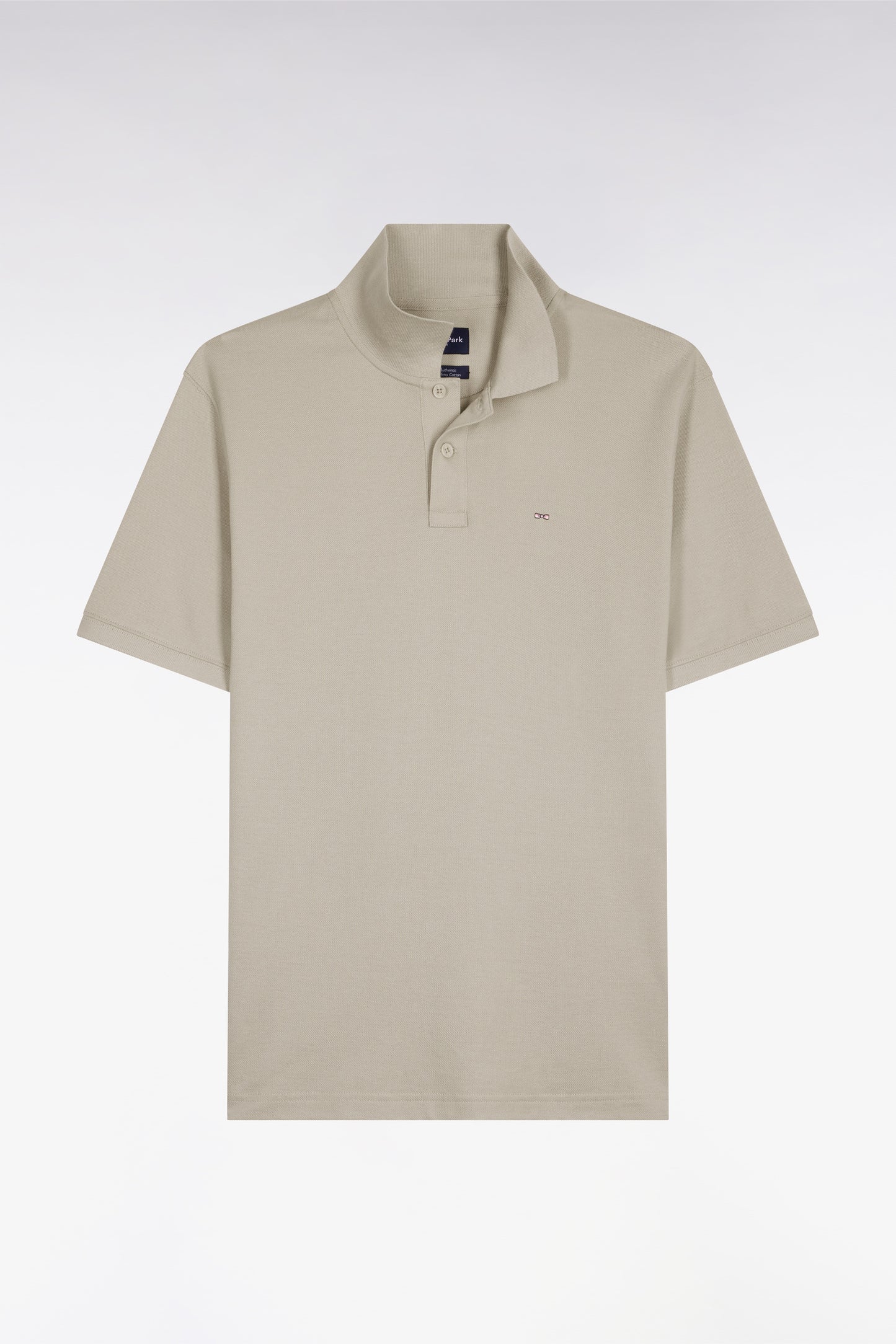 Polo à manches courtes en coton gris clair coupe regular