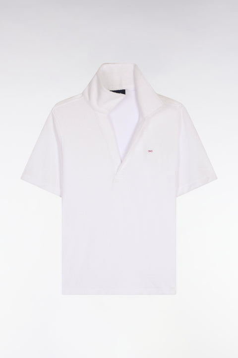 Polo à manches courtes en coton éponge blanc coupe regular - Image 2