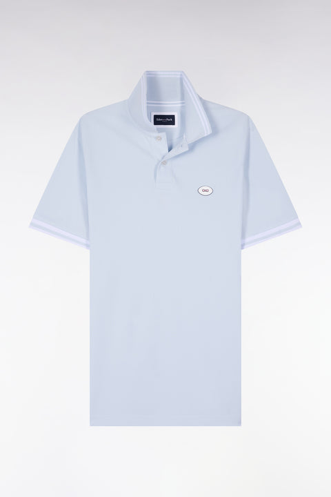 Polo à manches courtes en coton ciel - Image 2