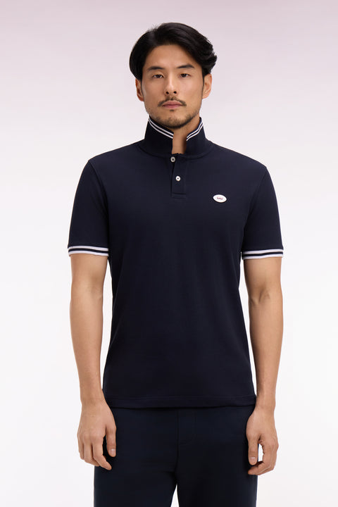Polo à manches courtes en coton marine - Image 3