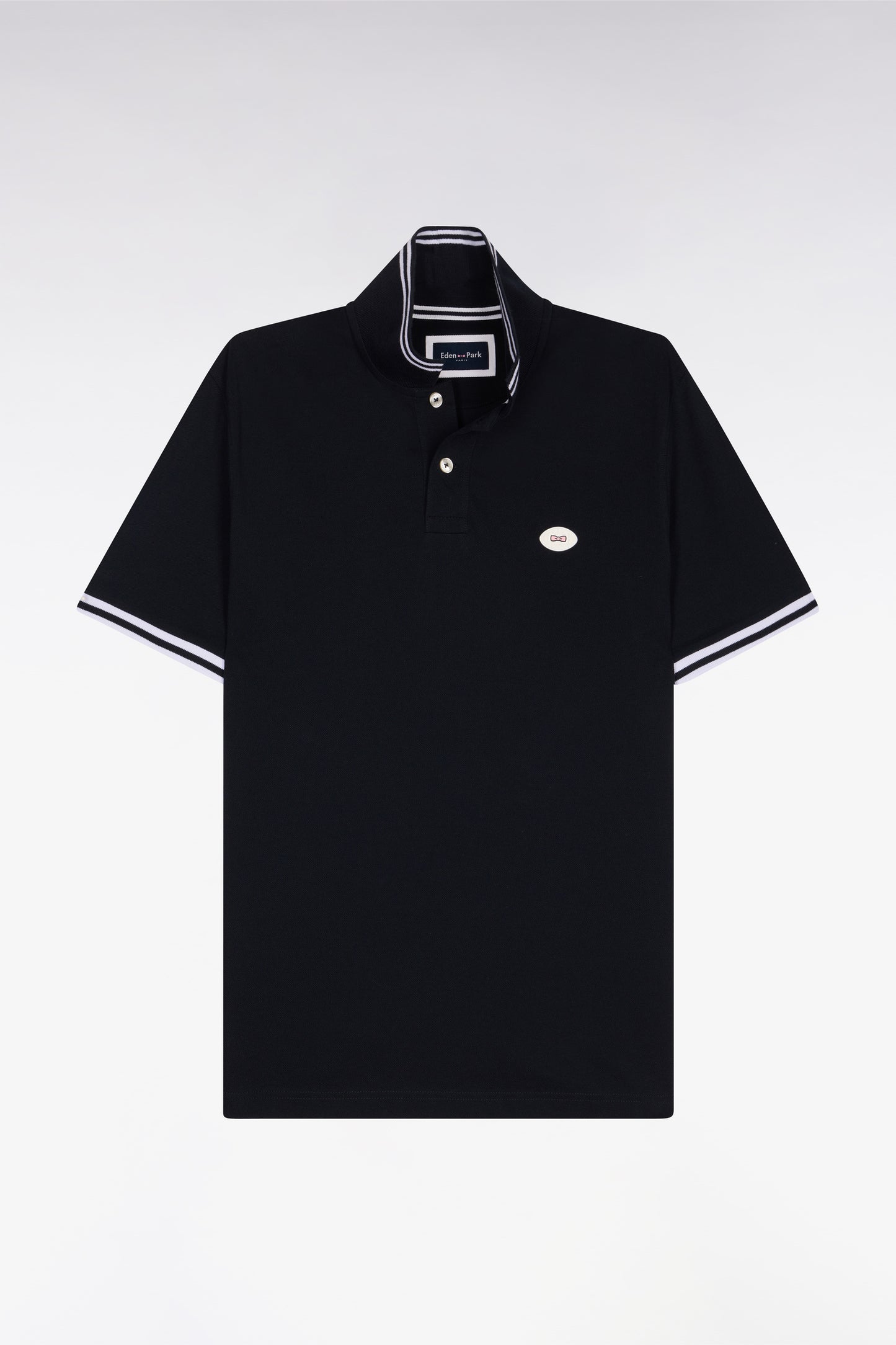 Polo à manches courtes en coton marine