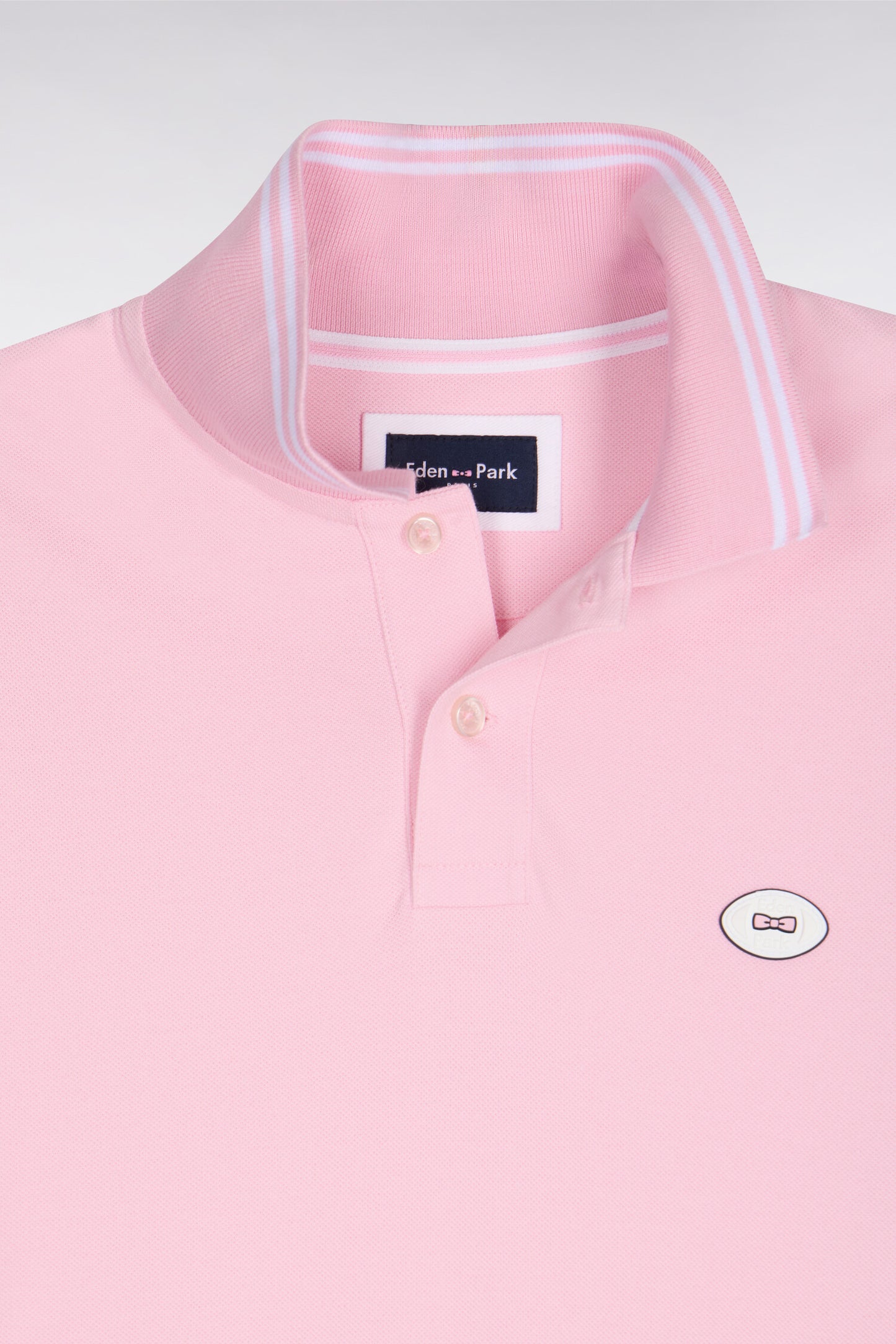 Polo à manches courtes en coton rose