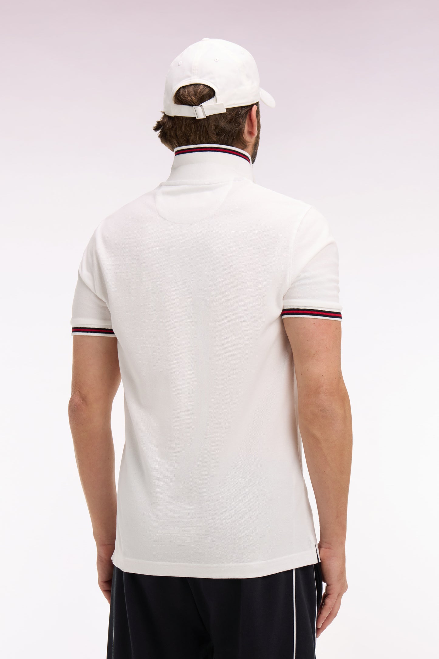 Polo à manches courtes en coton blanc