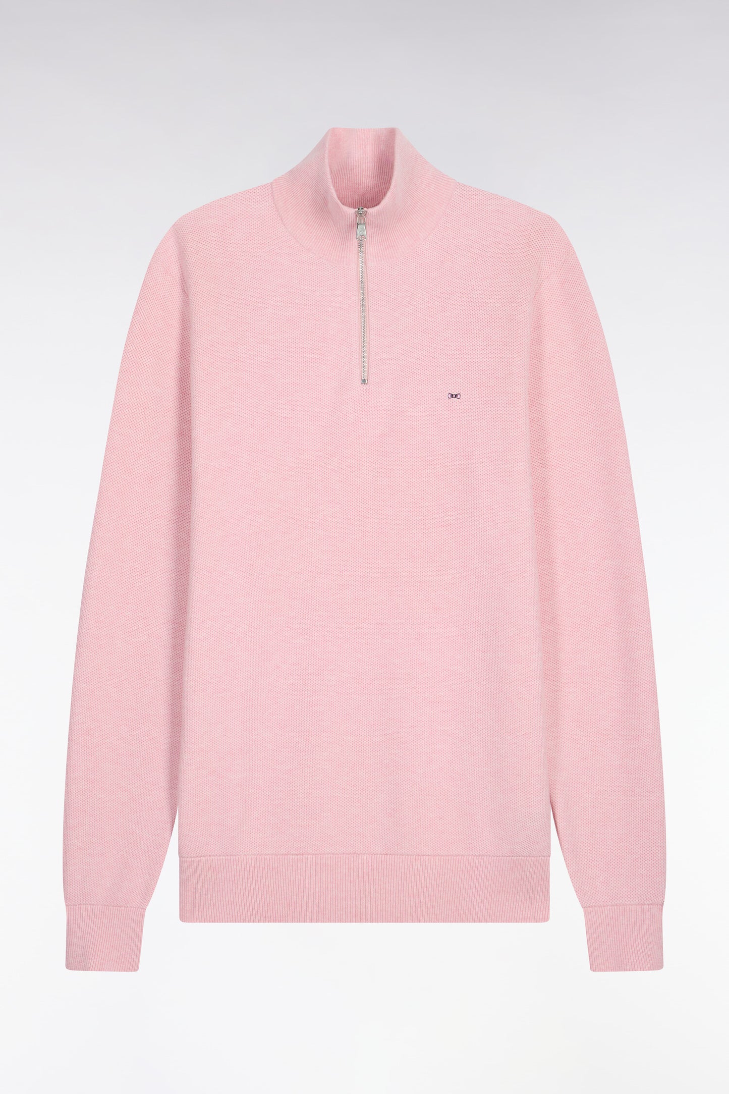 Pink cotton trucker neck sweater