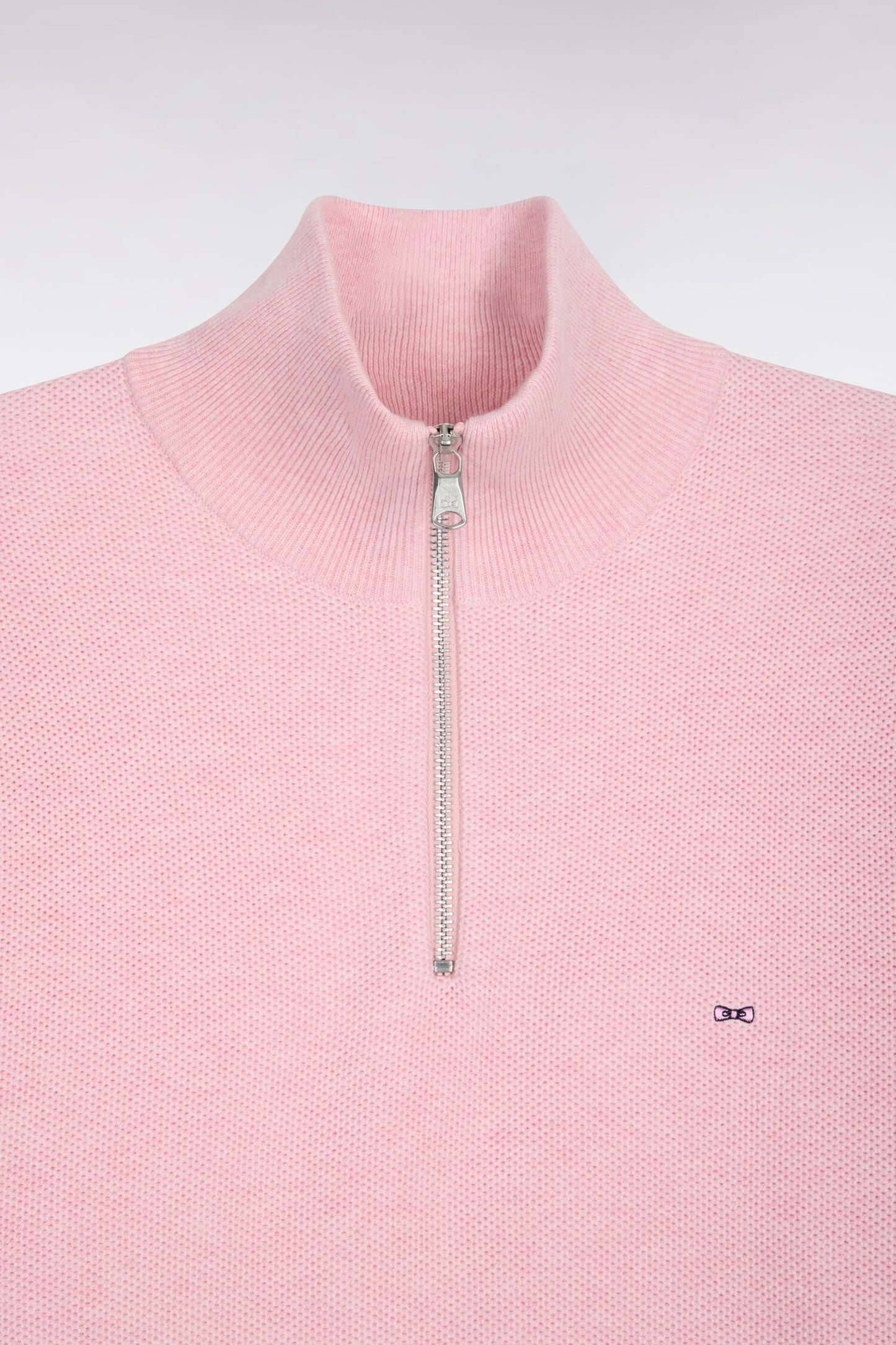 Pink cotton trucker neck sweater