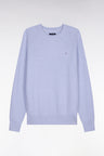 Pull col rond en coton ciel