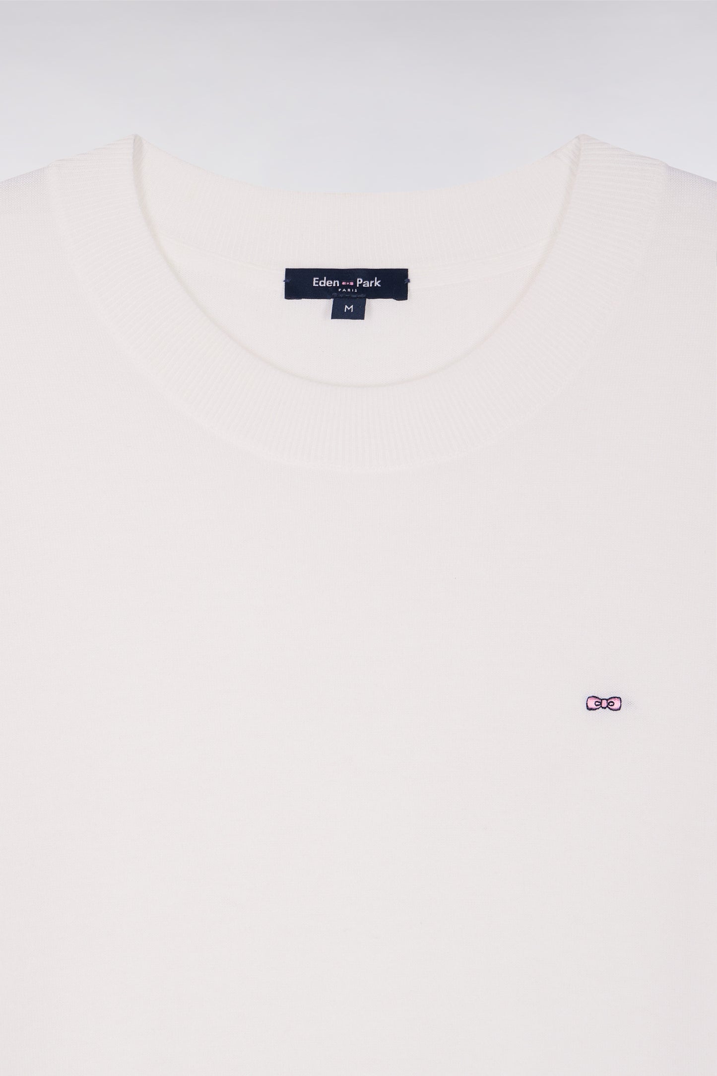 Pull à manches courtes blanc coupe regular