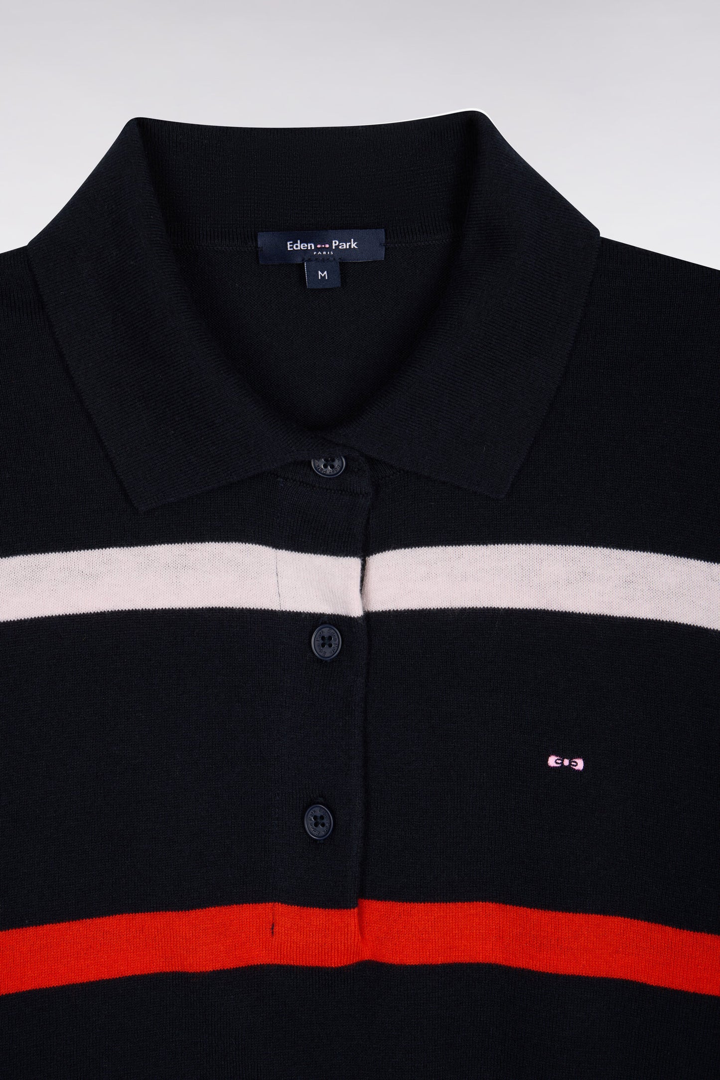 Navy cotton and silk blend striped jersey sweater