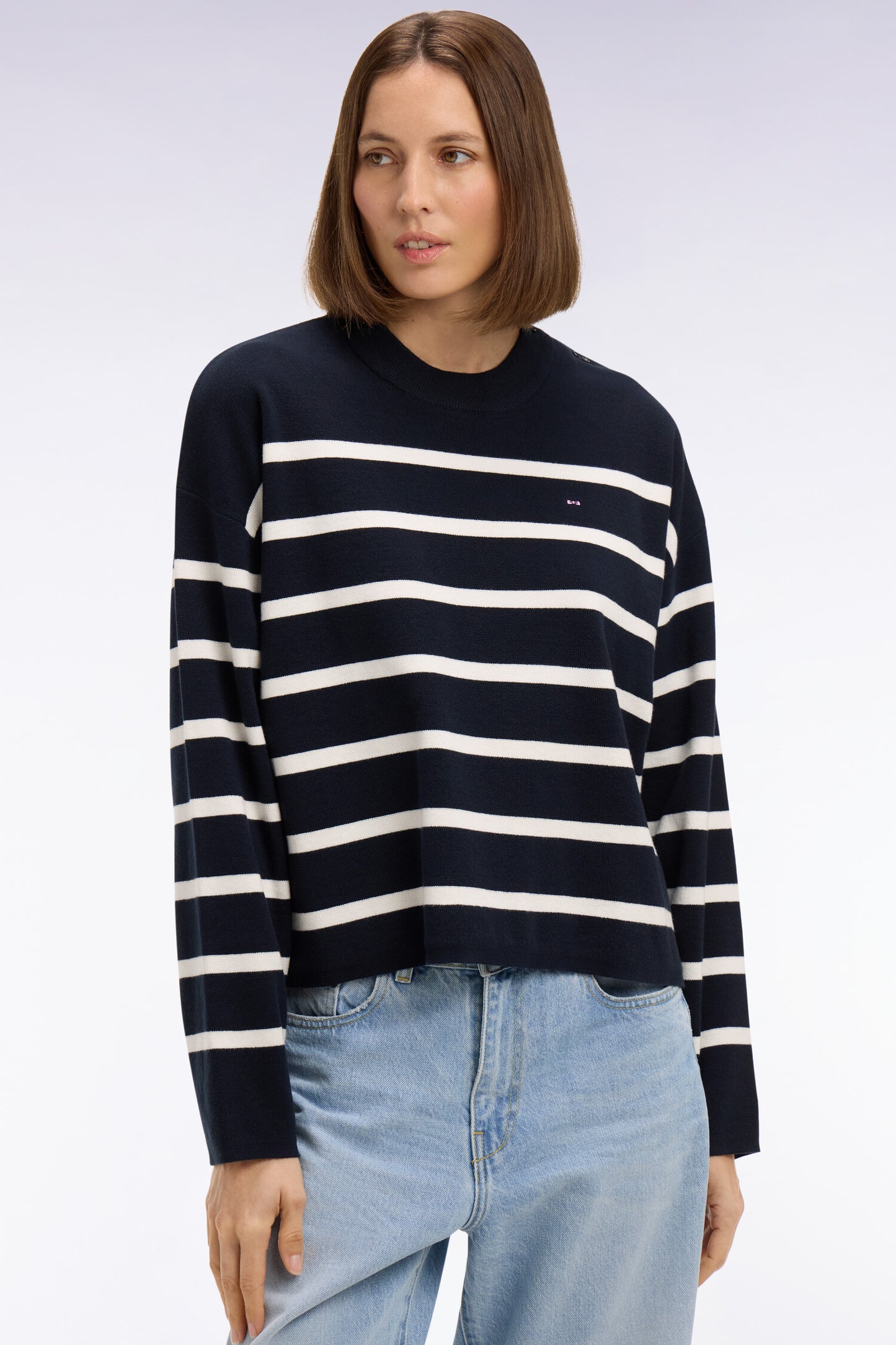 Milano navy cotton sailor sweater oversized cut
