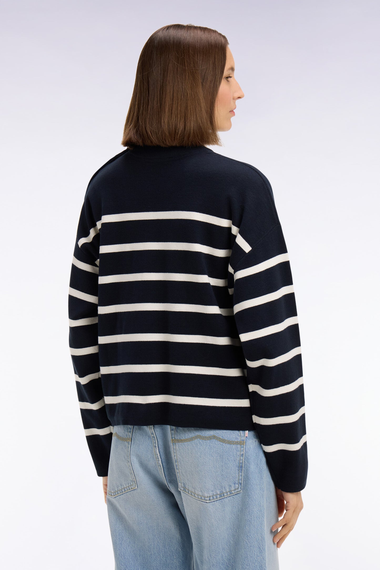 Milano navy cotton sailor sweater oversized cut