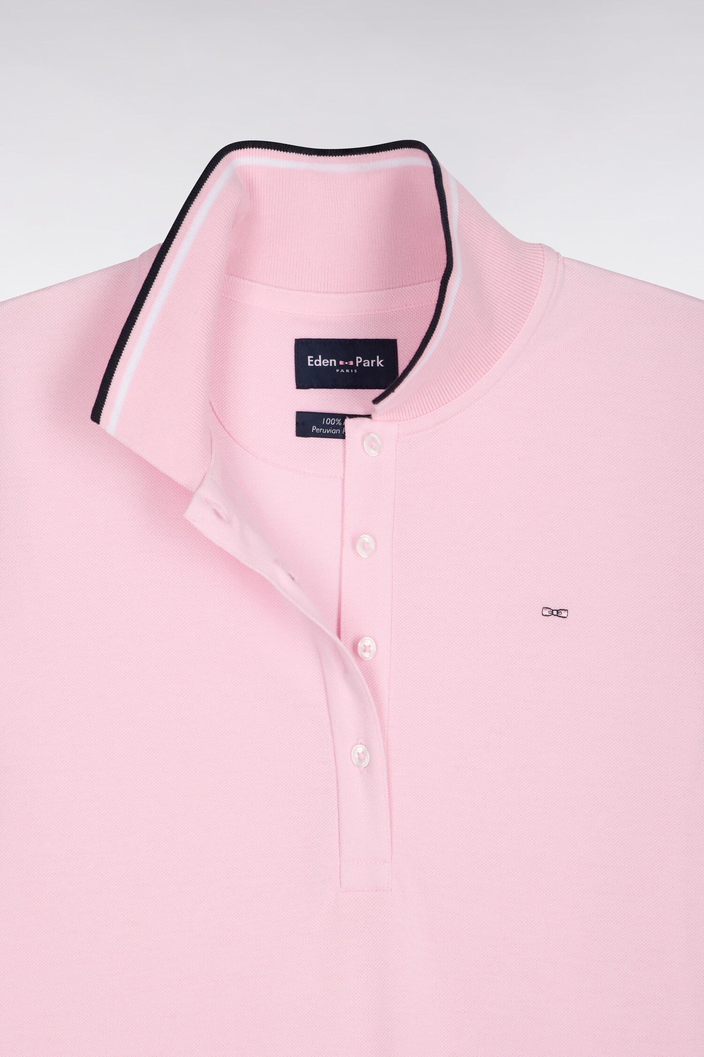 Robe polo en coton rose coupe droite