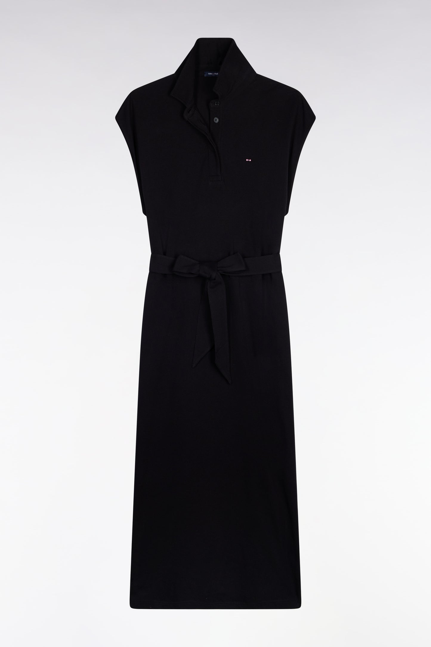 Robe maillot sans manches en coton noir coupe oversized