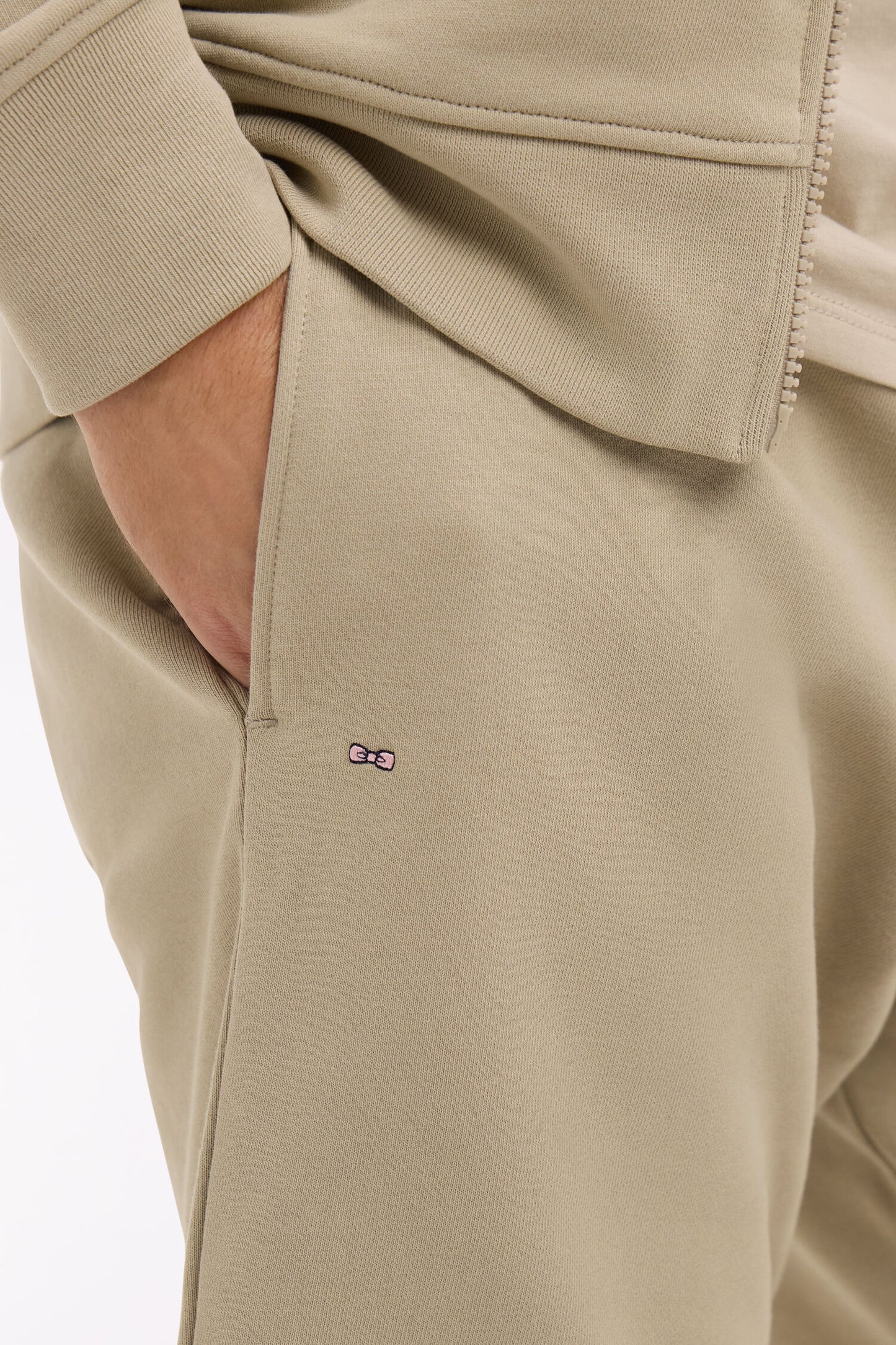 Short en molleton coton beige