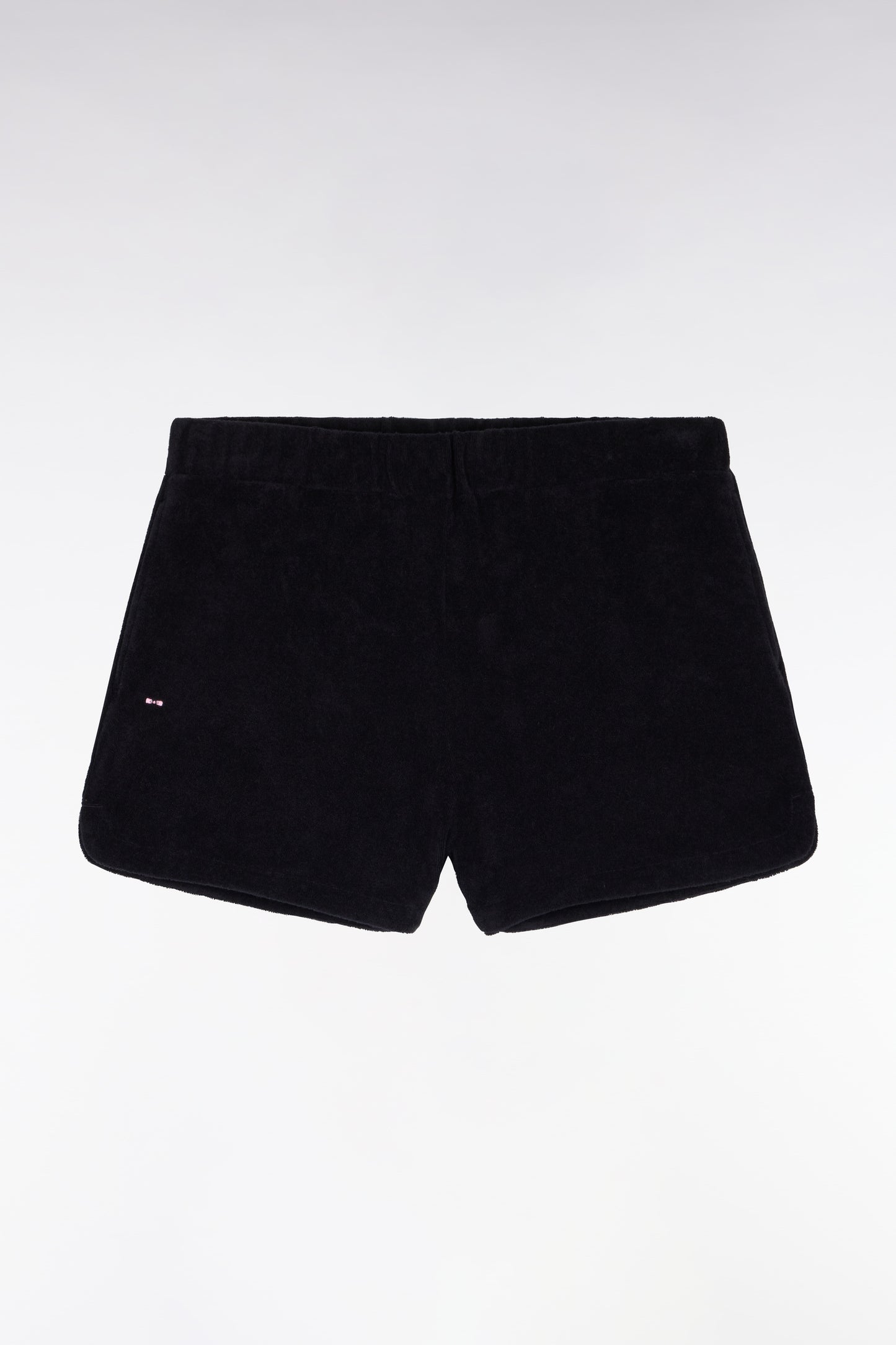 Regular fit navy terrycloth elasticated waist shorts