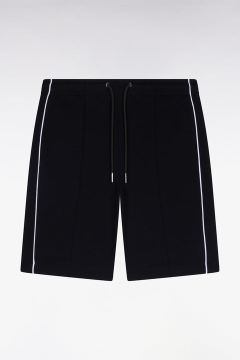 Short en molleton noir passepoils blancs - Image 2