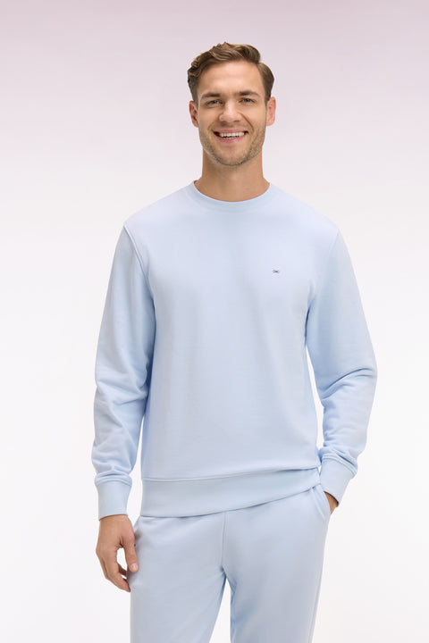 Sweatshirt uni en molleton coton bleu ciel - Image 3