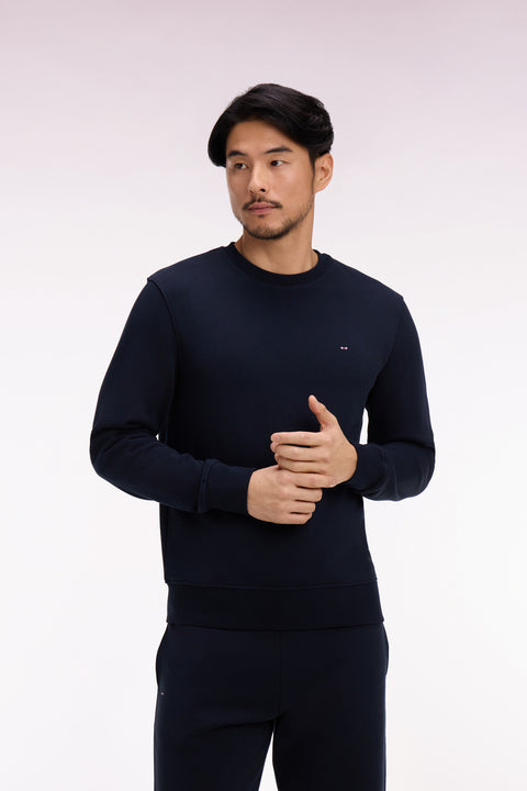 Sweatshirt en molleton coton marine - Image 1
