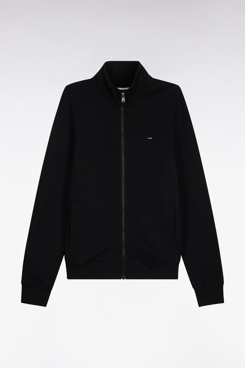 Sweatshirt zippé en molleton coton noir - Image 2