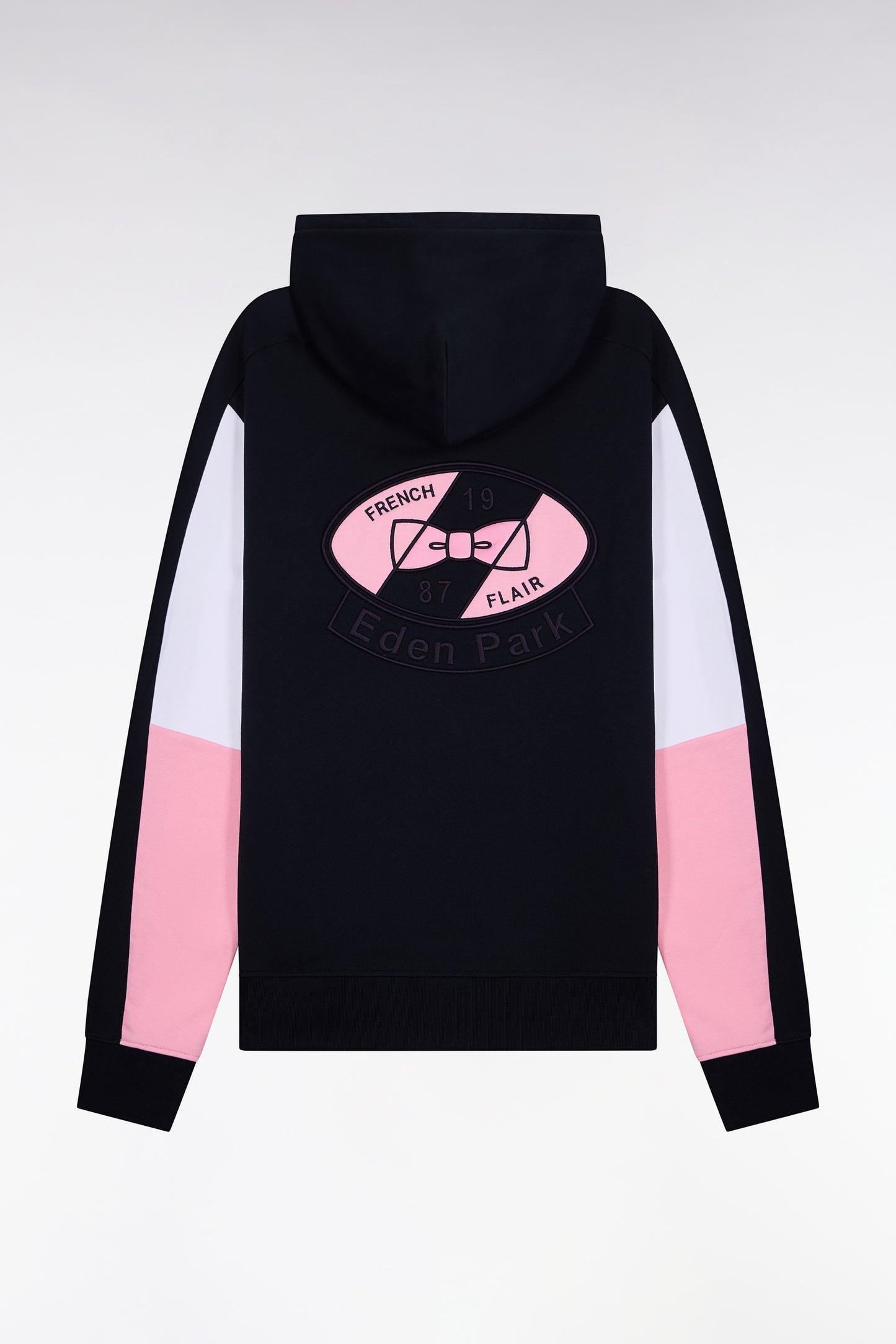 Sweatshirt à capuche en coton marine broderie dos