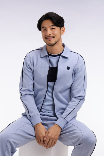 Sky blue fleece jacket sweatshirt