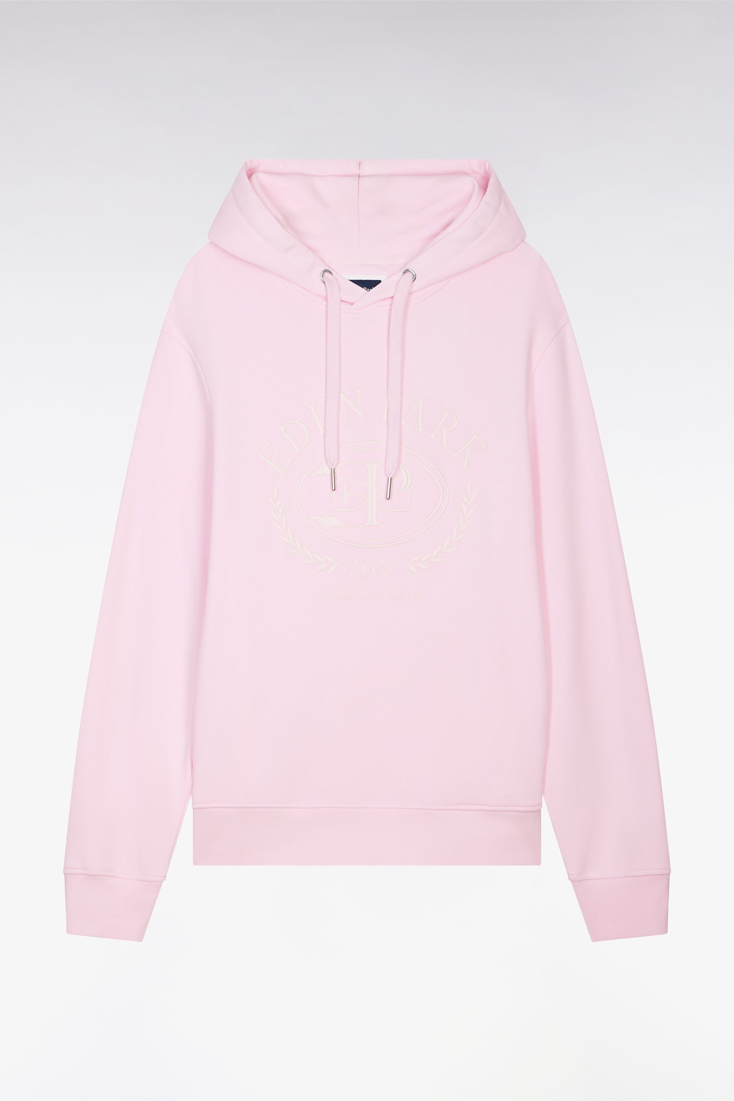 Sweatshirt à capuche brodé rose