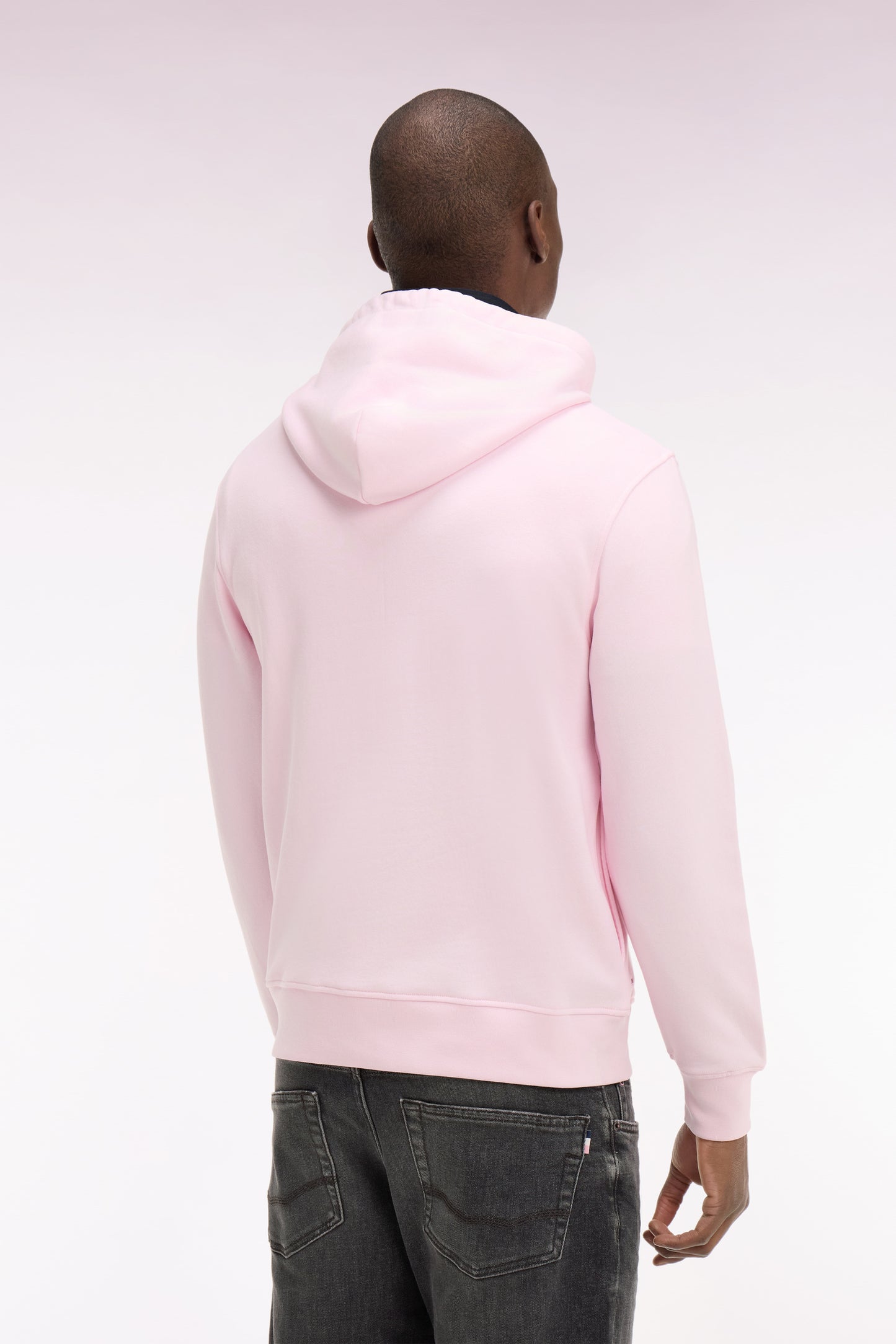 Sweatshirt à capuche brodé rose