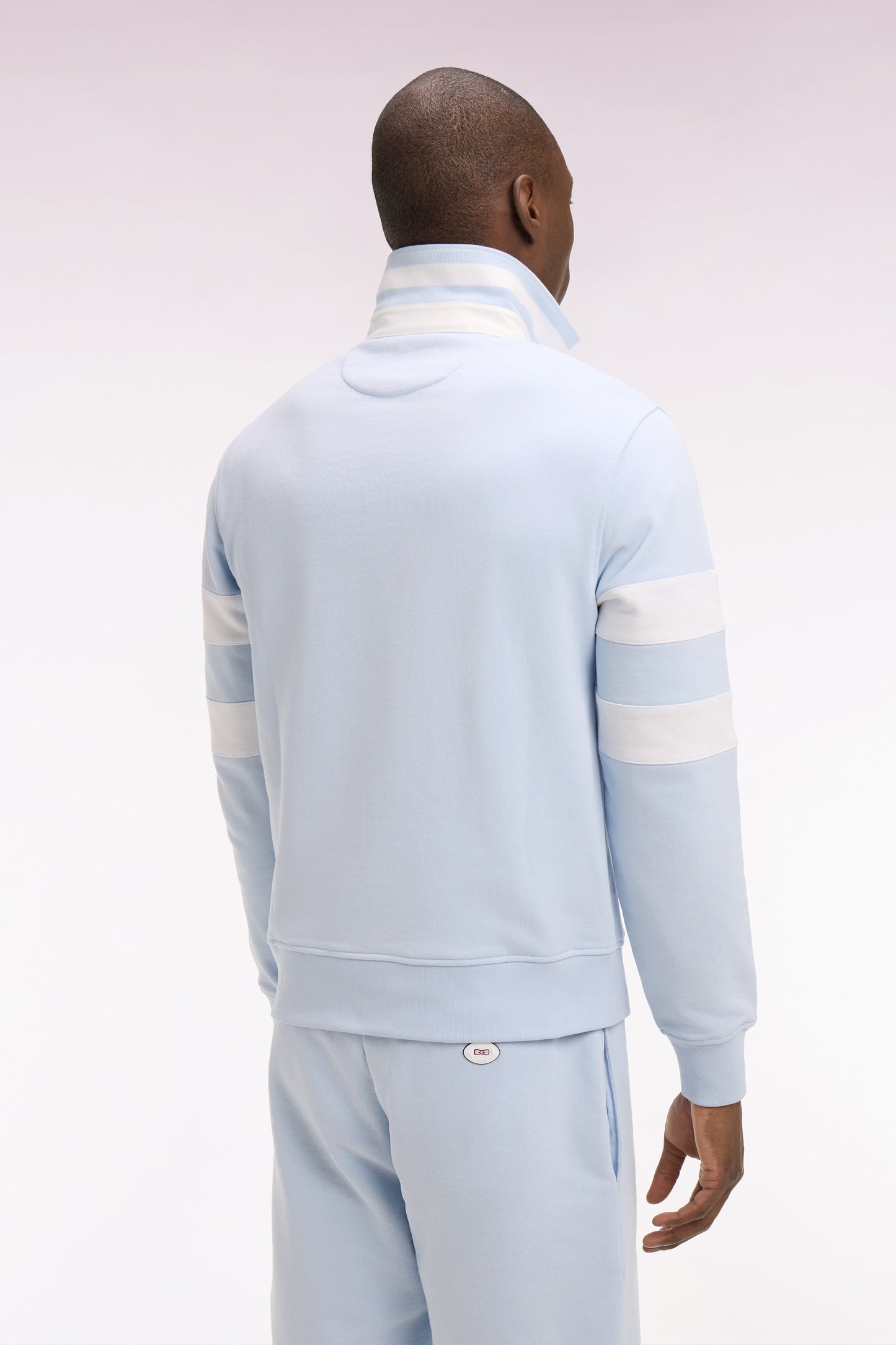 Sweatshirt col maillot en molleton ciel coupe regular