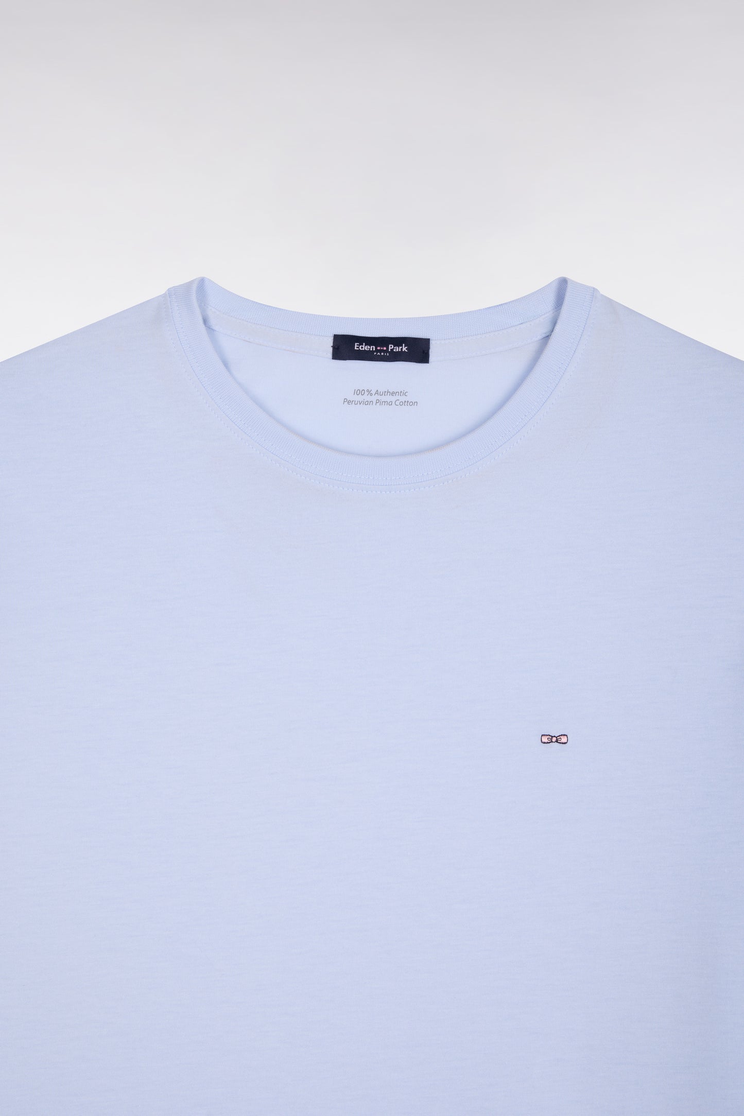T-shirt à manches courtes en coton Pima ciel coupe regular