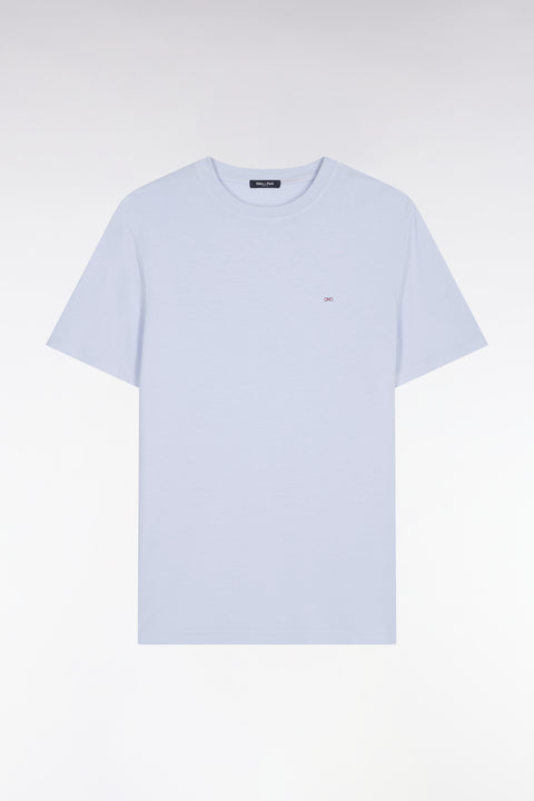 Light gray short-sleeved lyocell and cotton T-shirt, regular fit - Image 2
