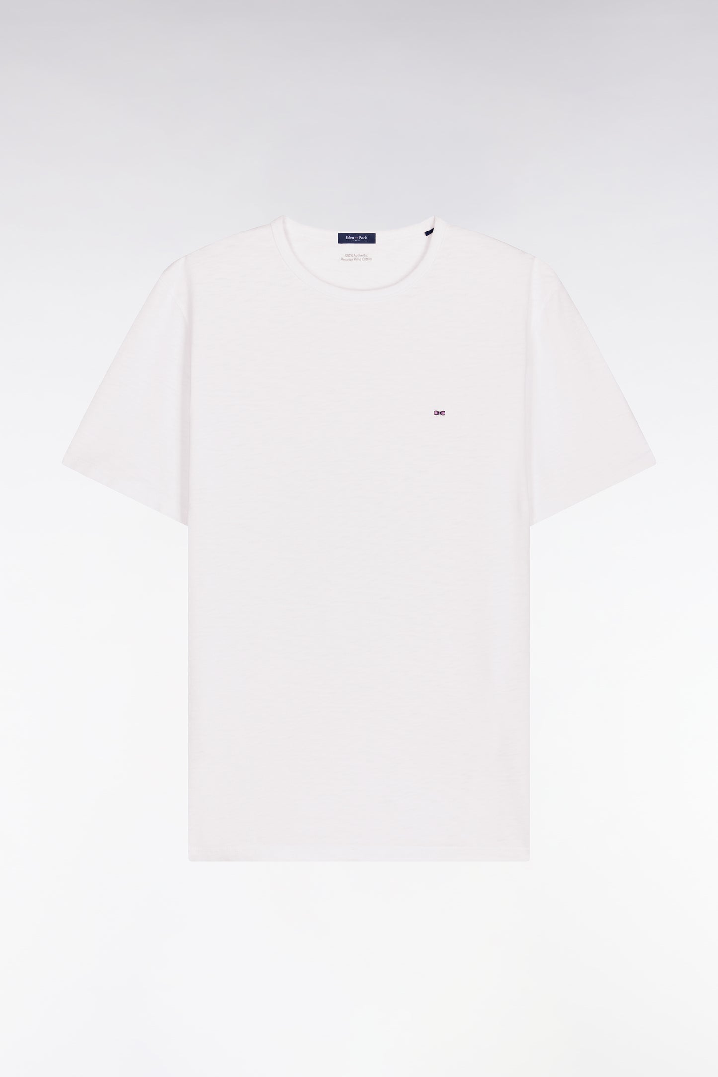 Short-sleeved regular-fit white slub cotton jersey T-shirt