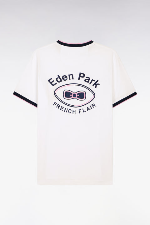 T-shirt à manches courtes en coton blanc brodé coupe regular - Image 2