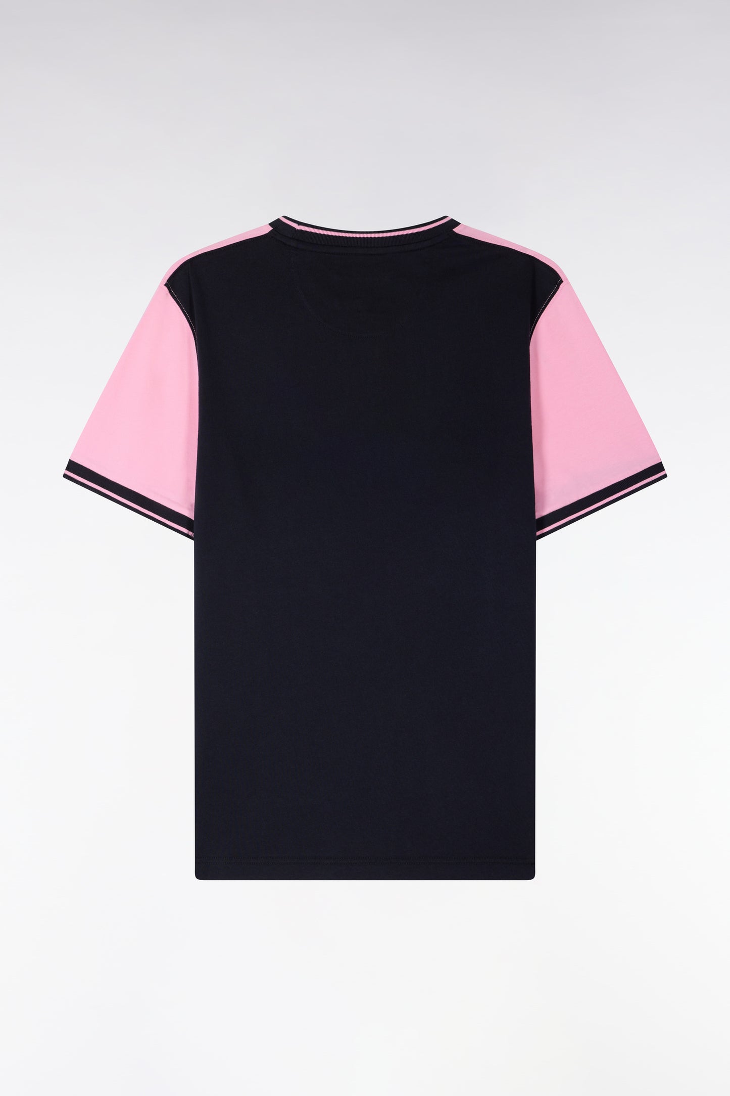 Short-sleeved t-shirt in two-tone pink and navy regular fit