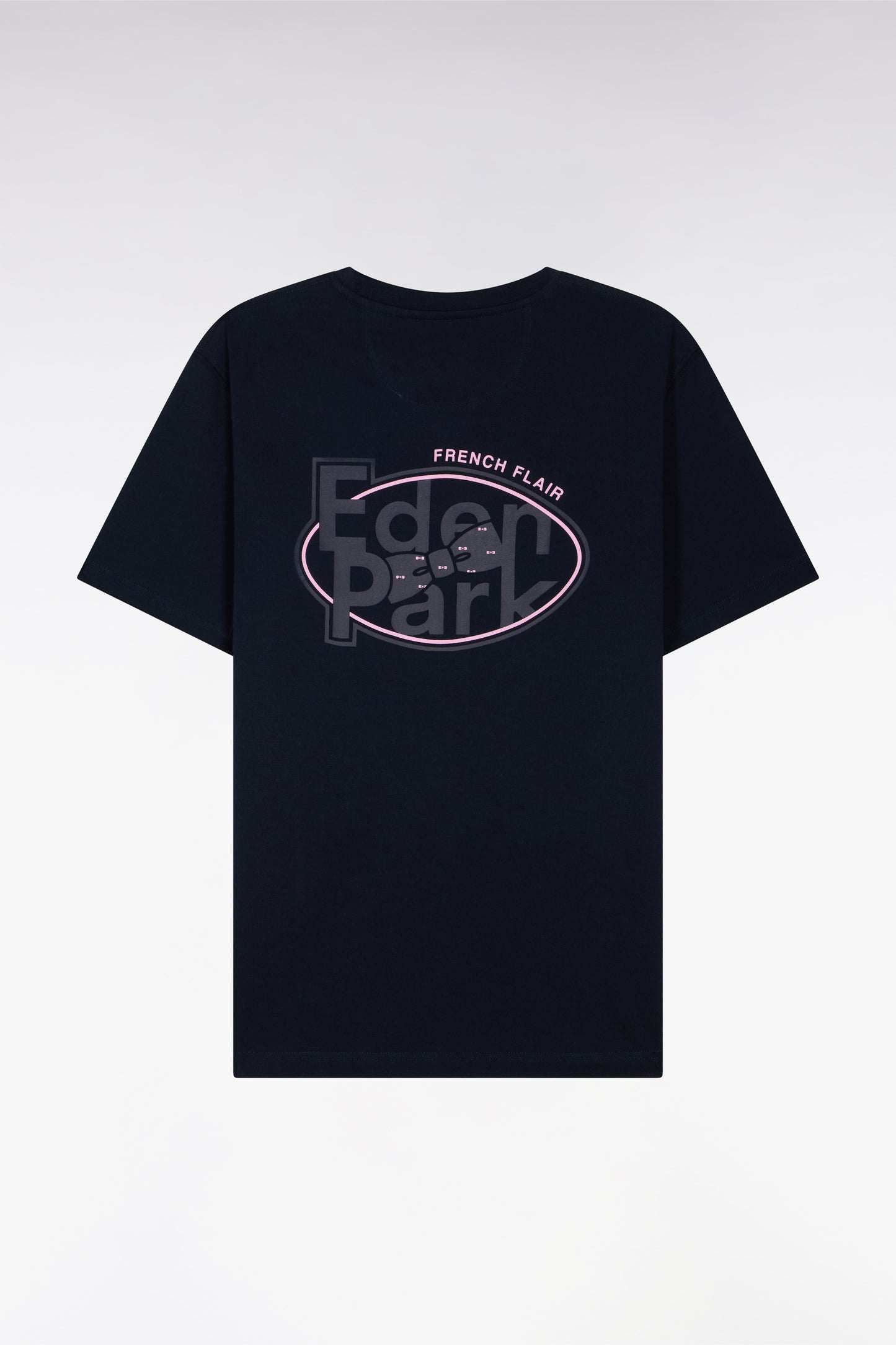 T-shirt à manches courtes marine sérigraphié coupe regular