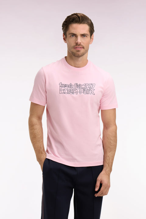 T-shirt à manches courtes sérigraphié rose coupe regular - Image 3