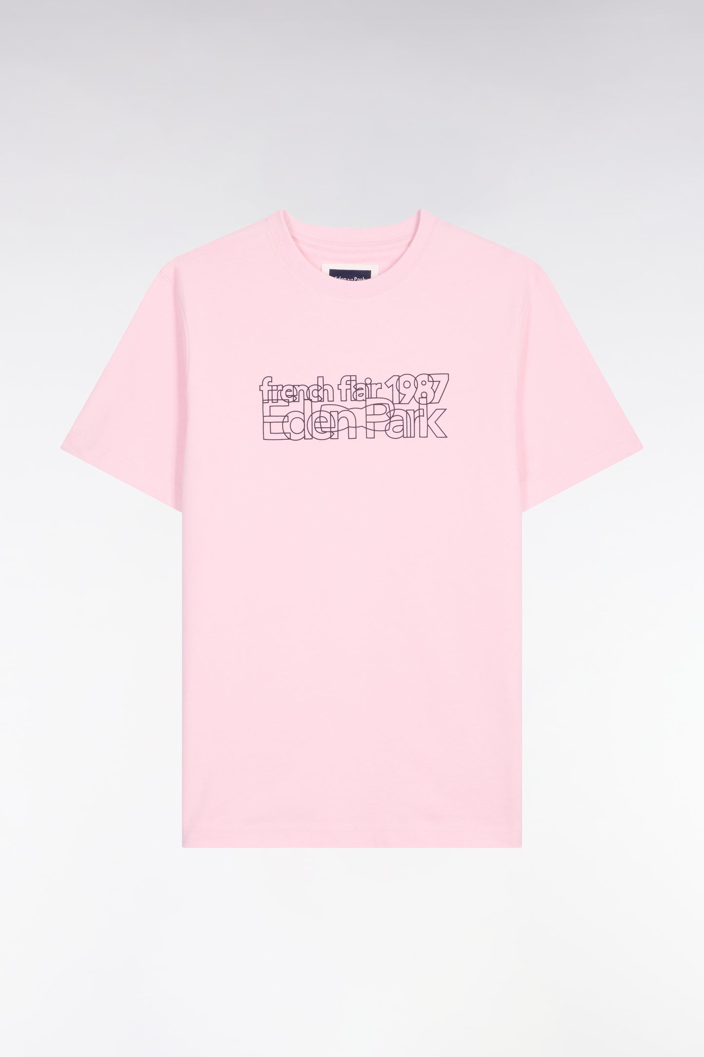 T-shirt à manches courtes sérigraphié rose coupe regular