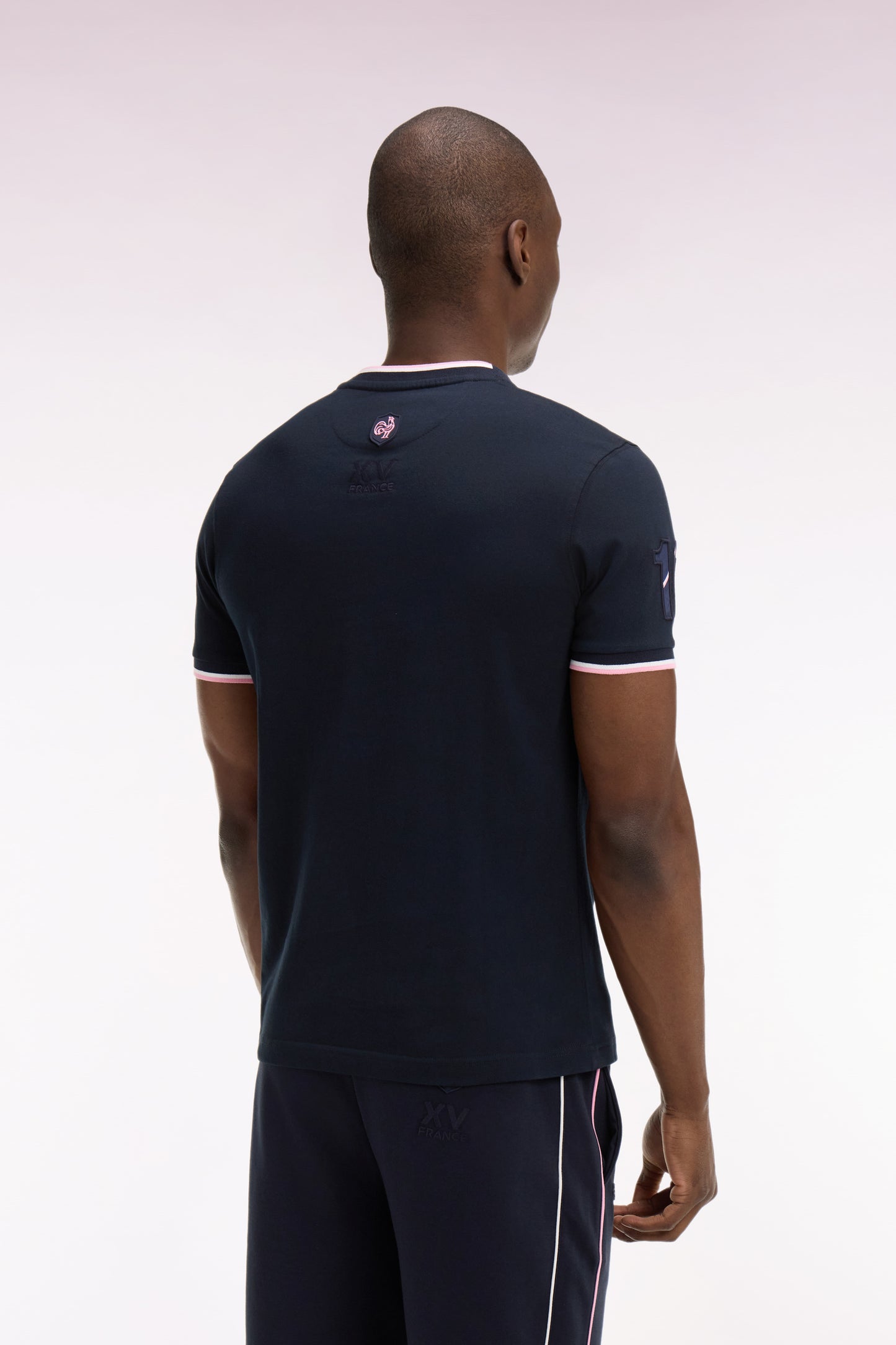 T-shirt XV de France à manches courtes en coton marine coupe regular