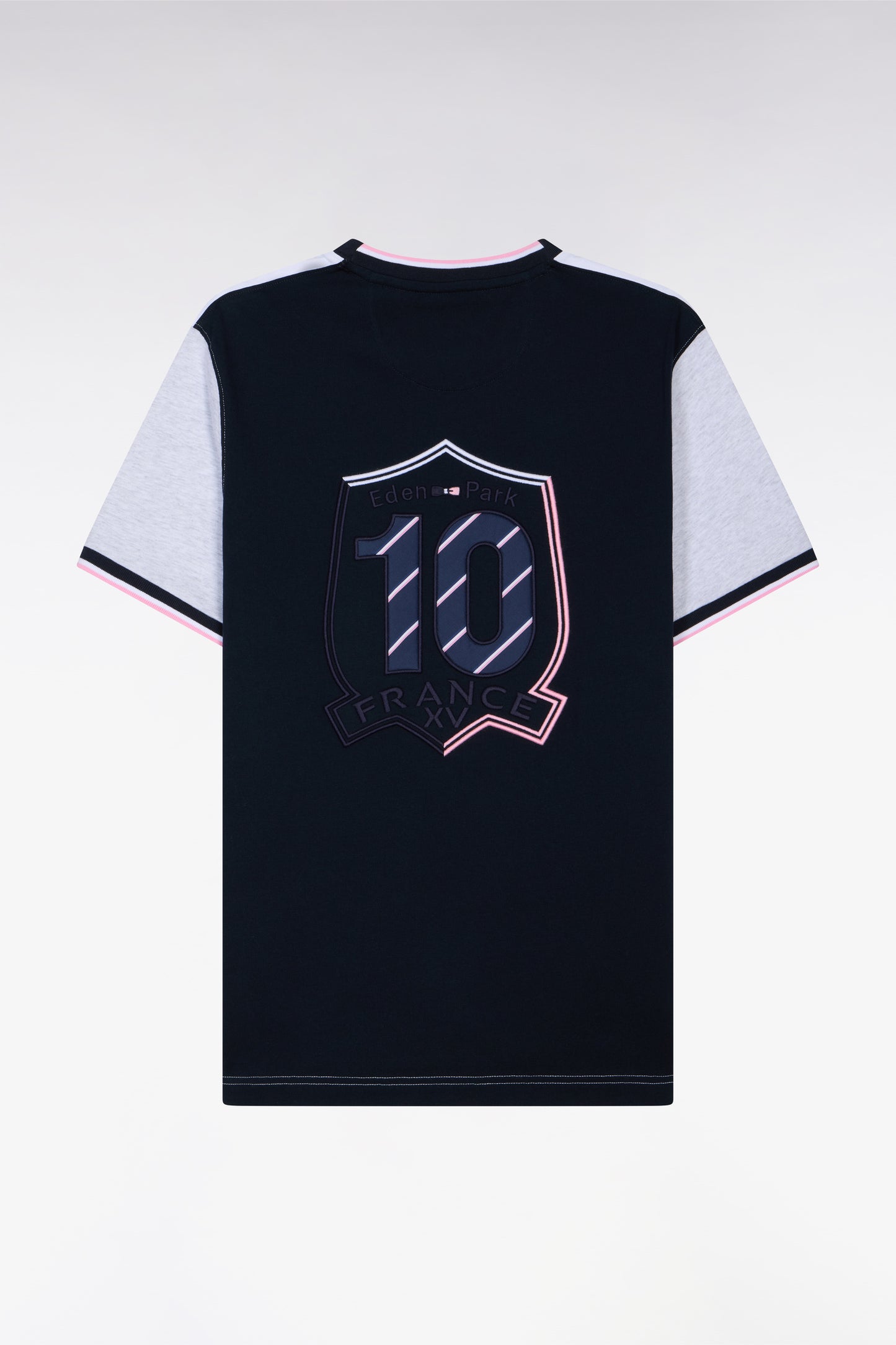 T-shirt XV de France à manches courtes en coton blanc brodé coupe regular