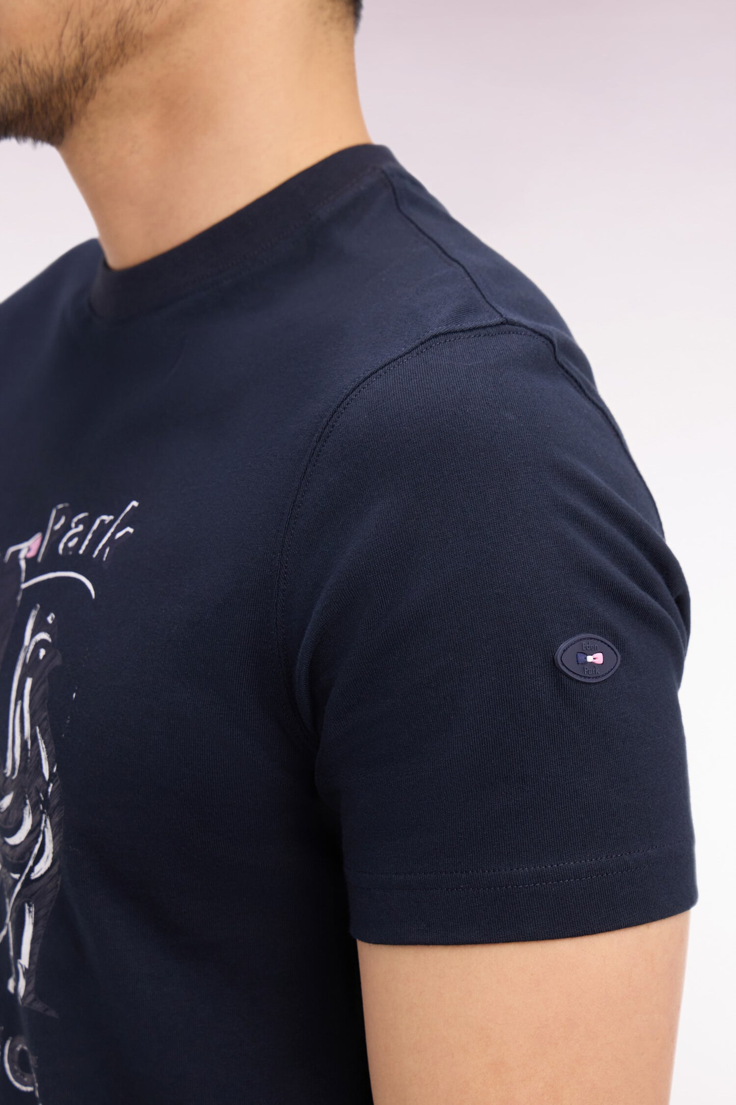 XV de France short-sleeved T-shirt in navy screen-printed cotton, regular fit