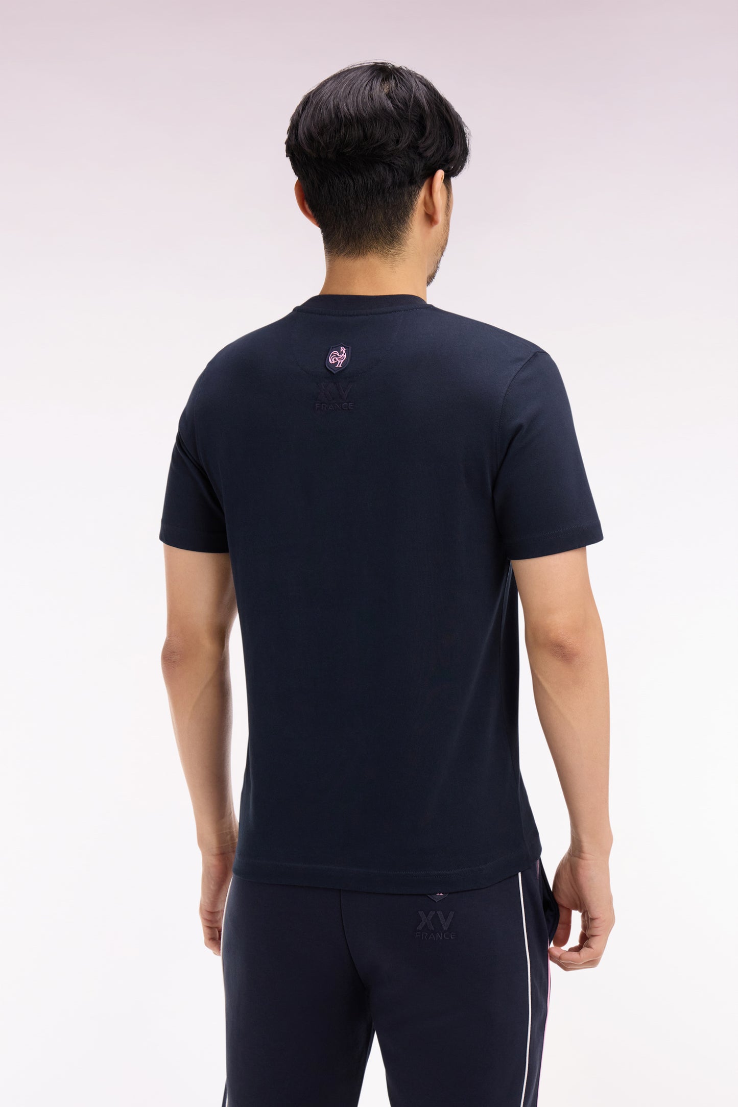 XV de France short-sleeved T-shirt in navy screen-printed cotton, regular fit