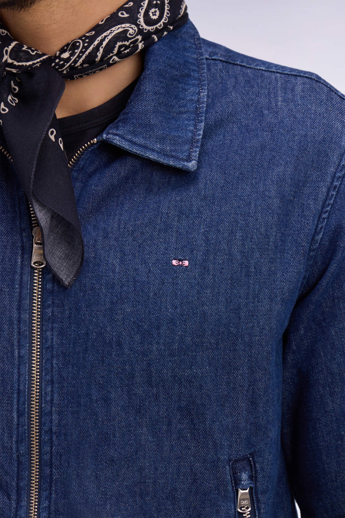 Navy recycled cotton and linen jacket