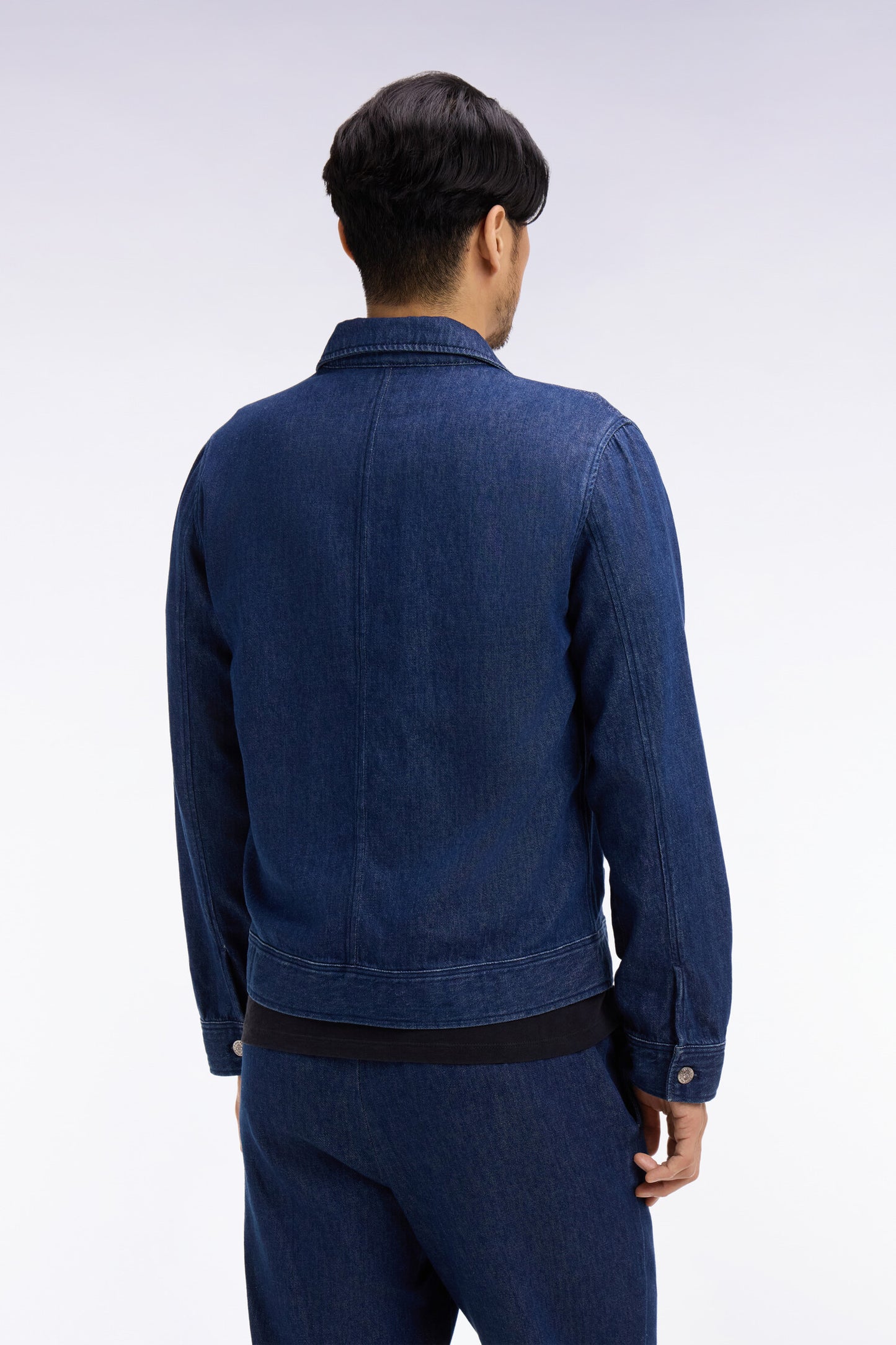 Navy recycled cotton and linen jacket
